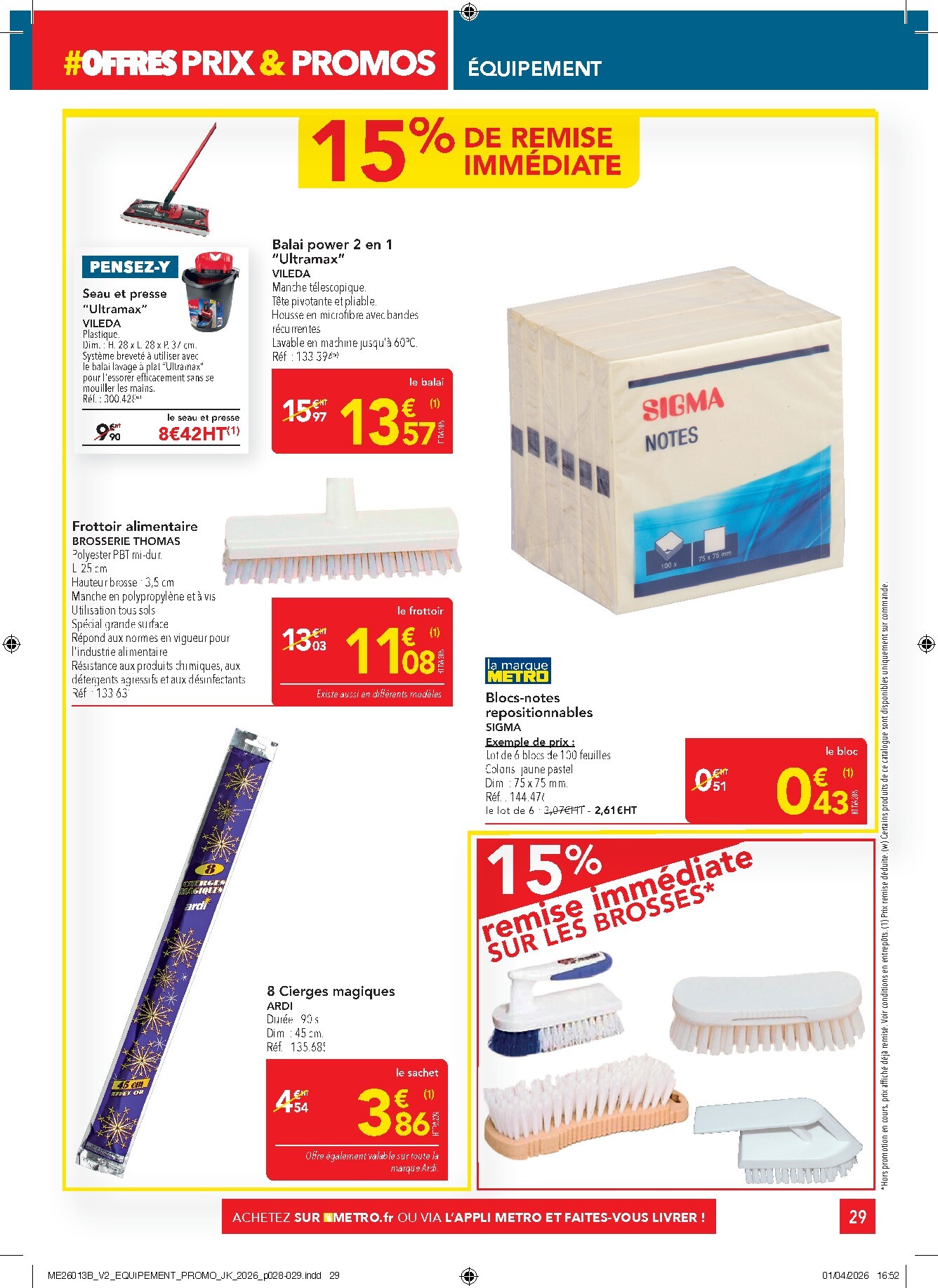 metro - Current Metro - Offres Prix & Promos Equipement leaflet valid from de jeudi 23/04/2026 to du mercredi 20/05/2026 - page: 29