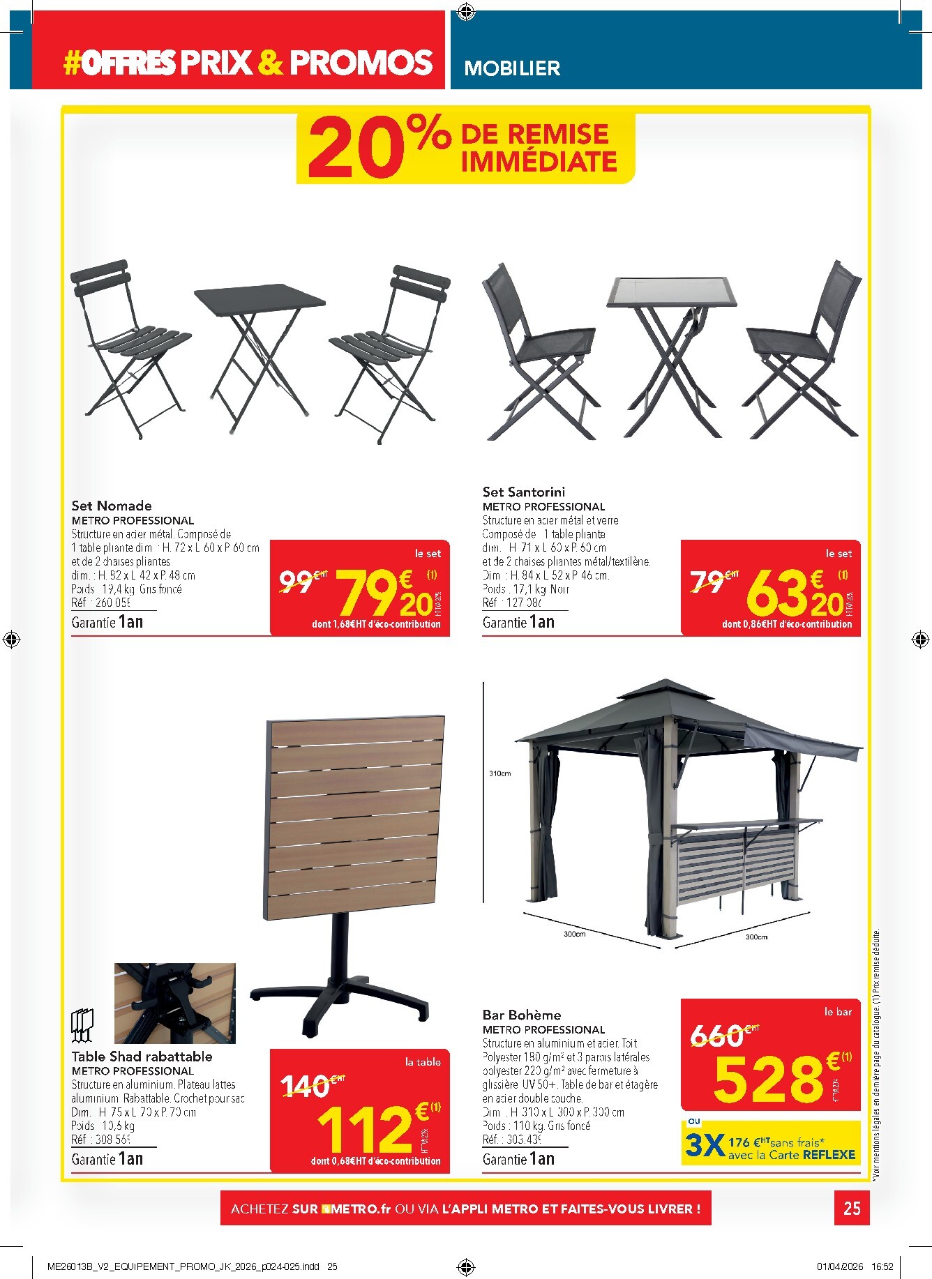 metro - Current Metro - Offres Prix & Promos Equipement leaflet valid from de jeudi 23/04/2026 to du mercredi 20/05/2026 - page: 25