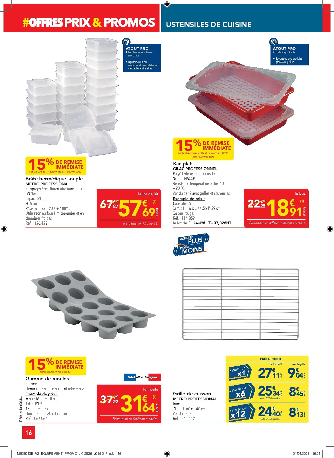 metro - Current Metro - Offres Prix & Promos Equipement leaflet valid from de jeudi 23/04/2026 to du mercredi 20/05/2026 - page: 16