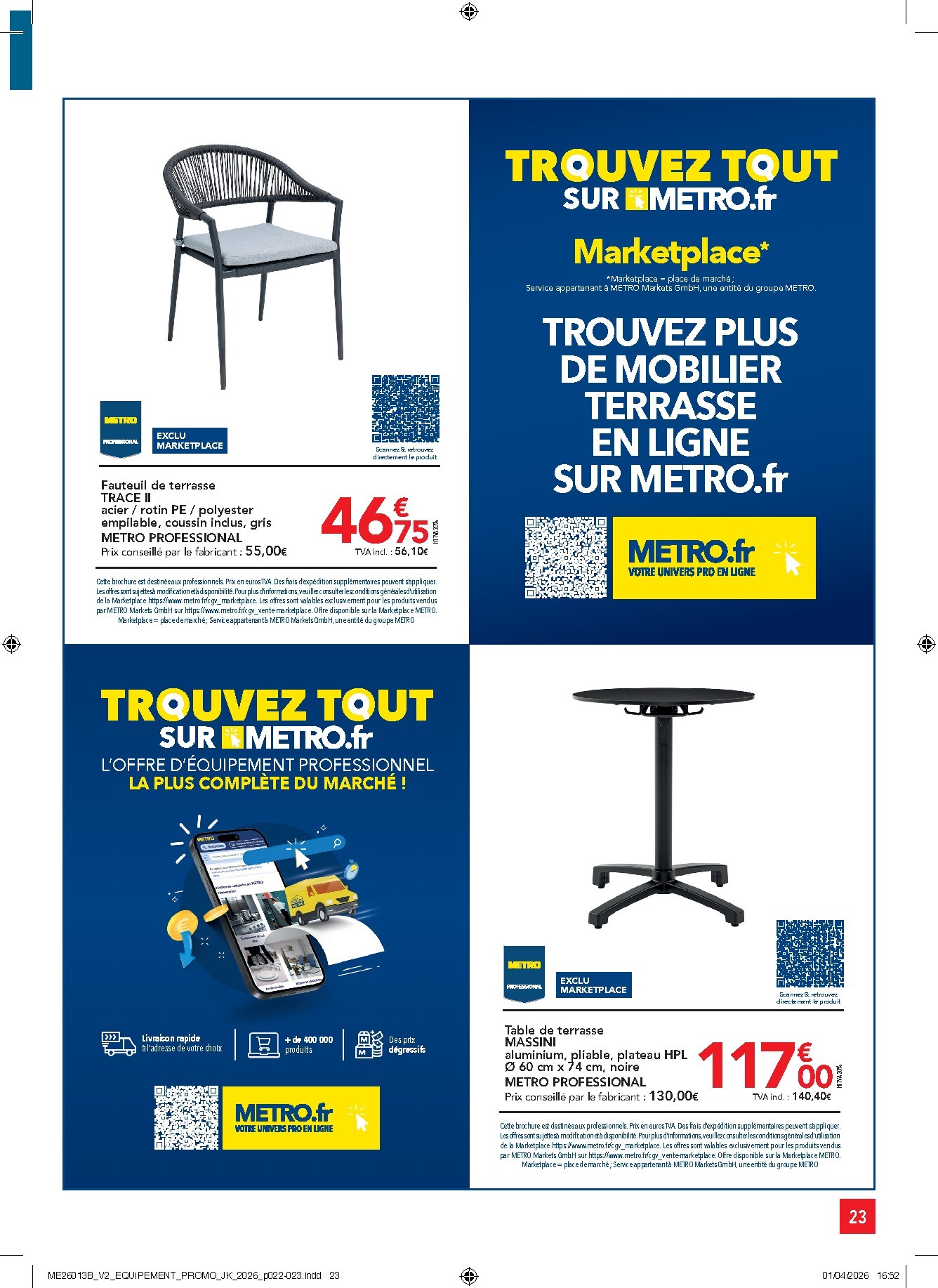 metro - Current Metro - Offres Prix & Promos Equipement leaflet valid from de jeudi 23/04/2026 to du mercredi 20/05/2026 - page: 23