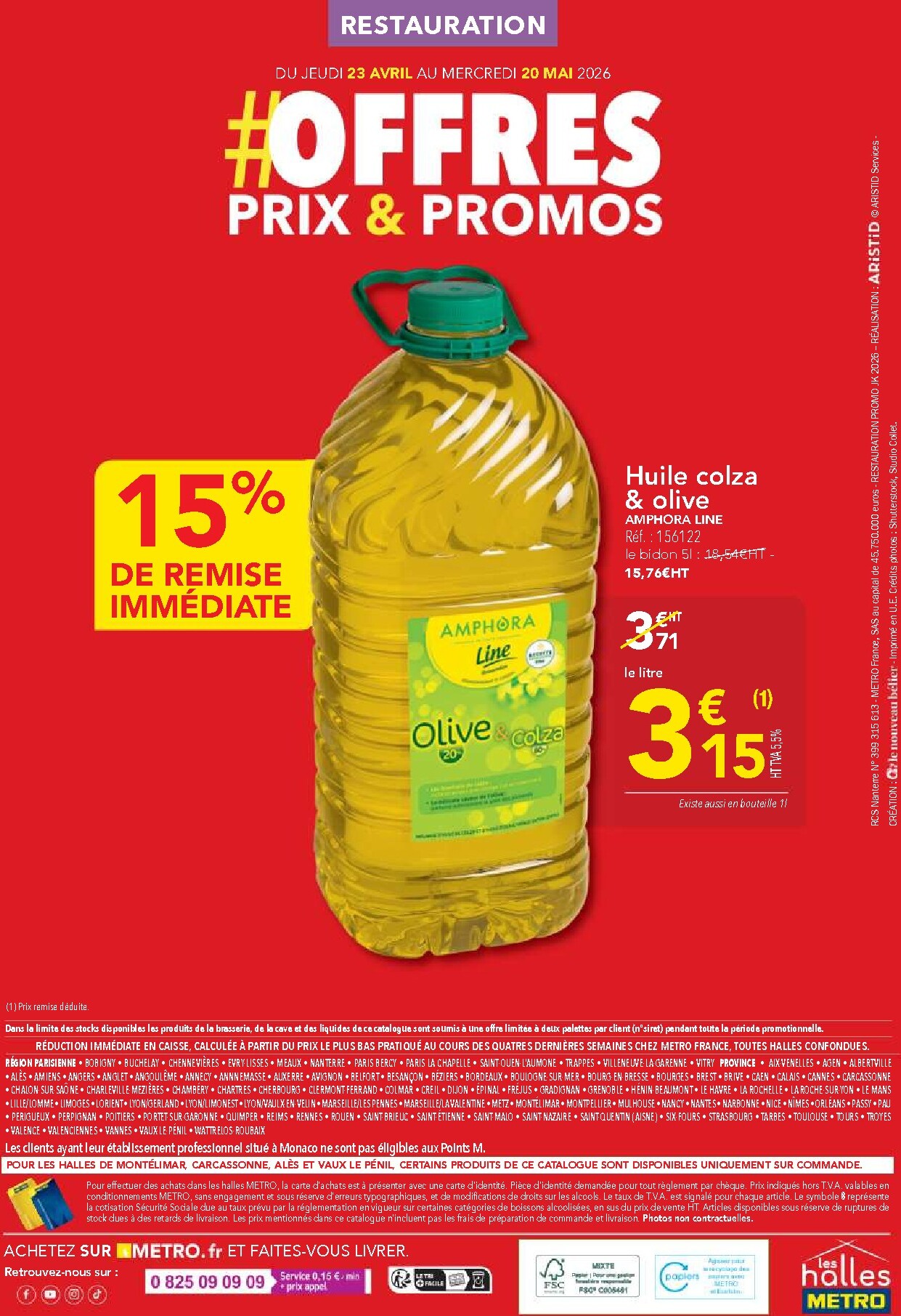 metro - Current Metro - Offres Prix & Promos Restauration leaflet valid from de jeudi 23/04/2026 to du mercredi 20/05/2026 - page: 64