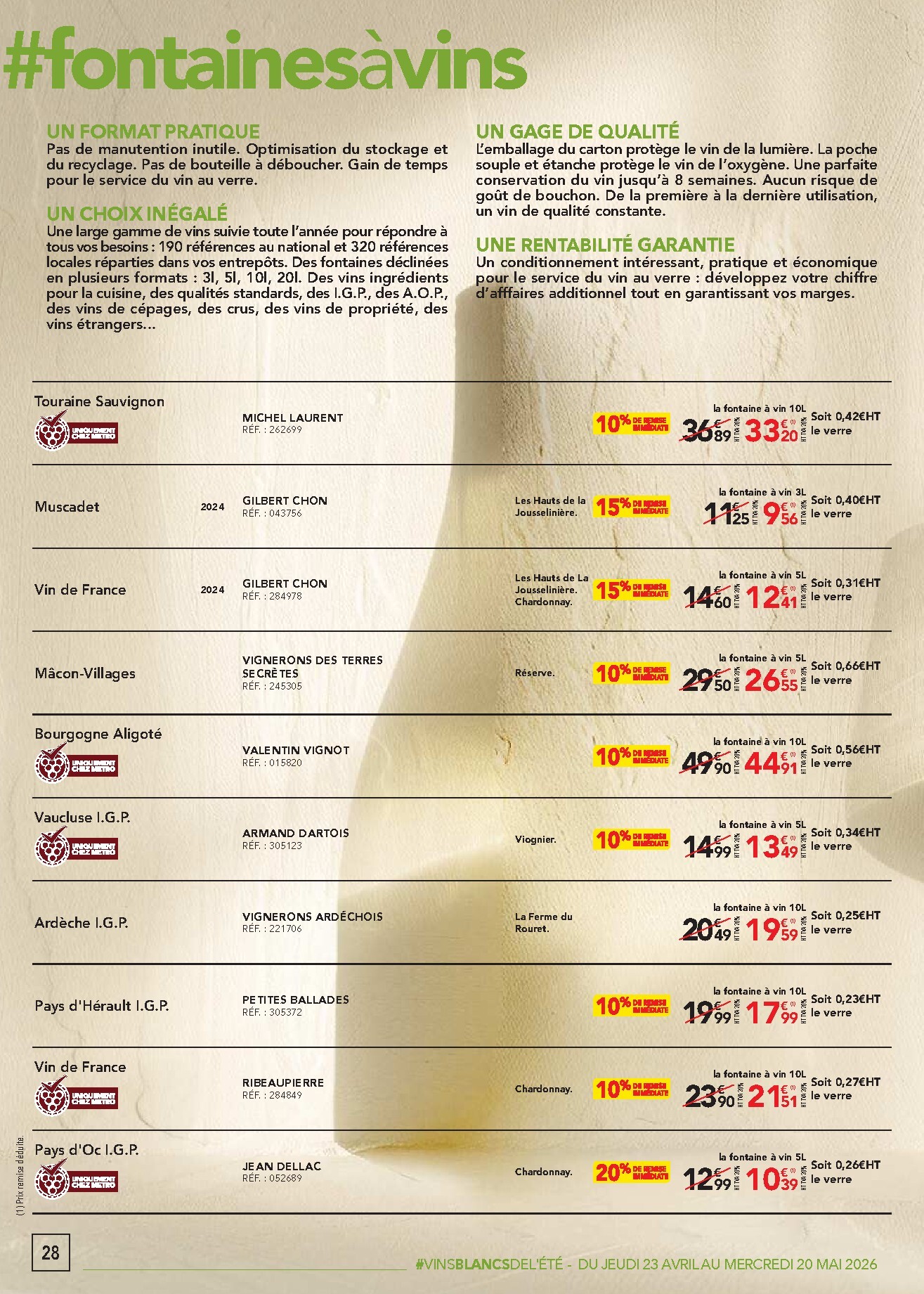 metro - Current Metro - Offres Prix & Promos Restauration leaflet valid from de jeudi 23/04/2026 to du mercredi 20/05/2026 - page: 28
