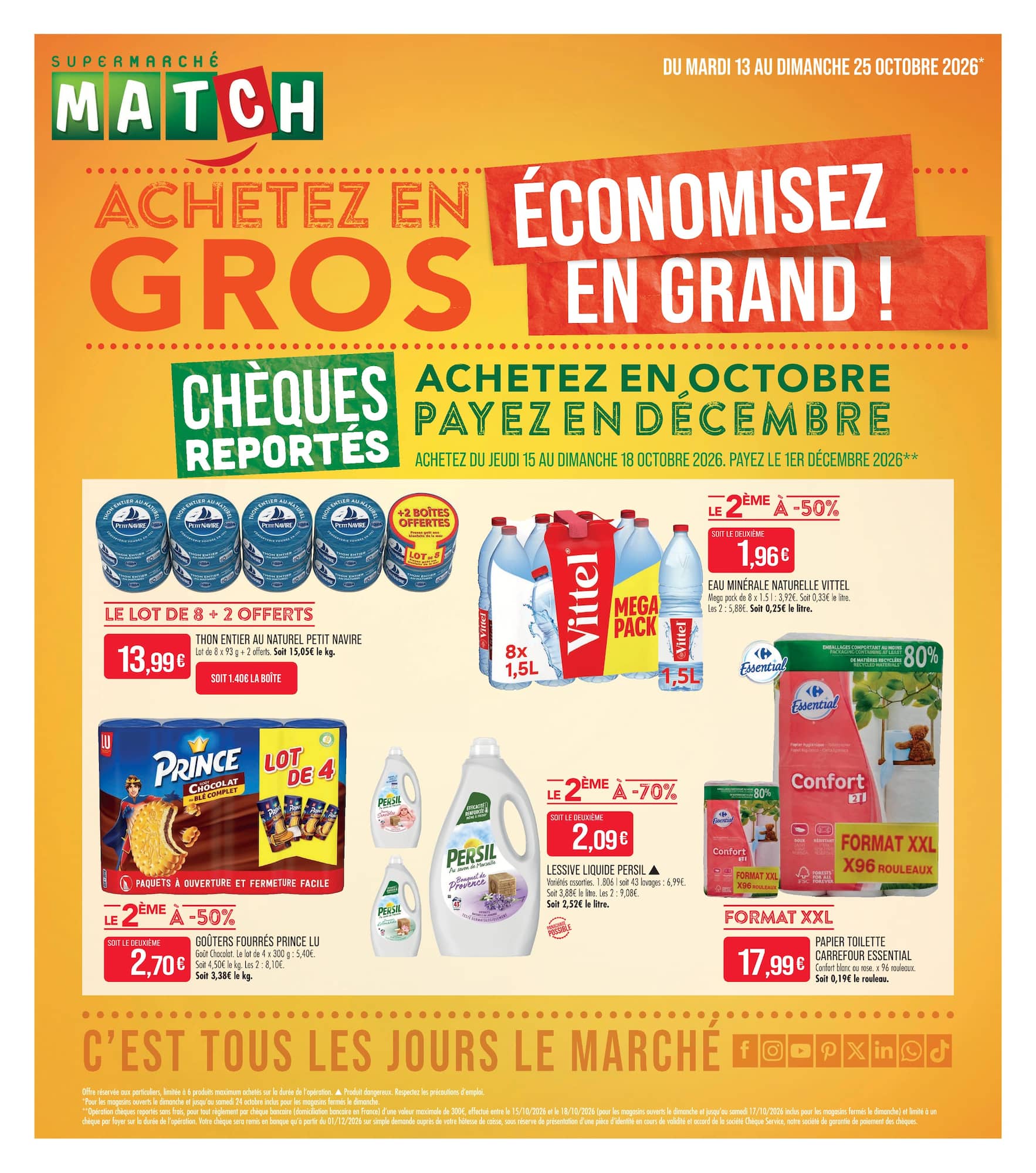 match - Flyer Match - Achetez en gros, économisez en grand ! pour la semaine prochaine du du mardi 13/10/2026 au du dimanche 25/10/2026