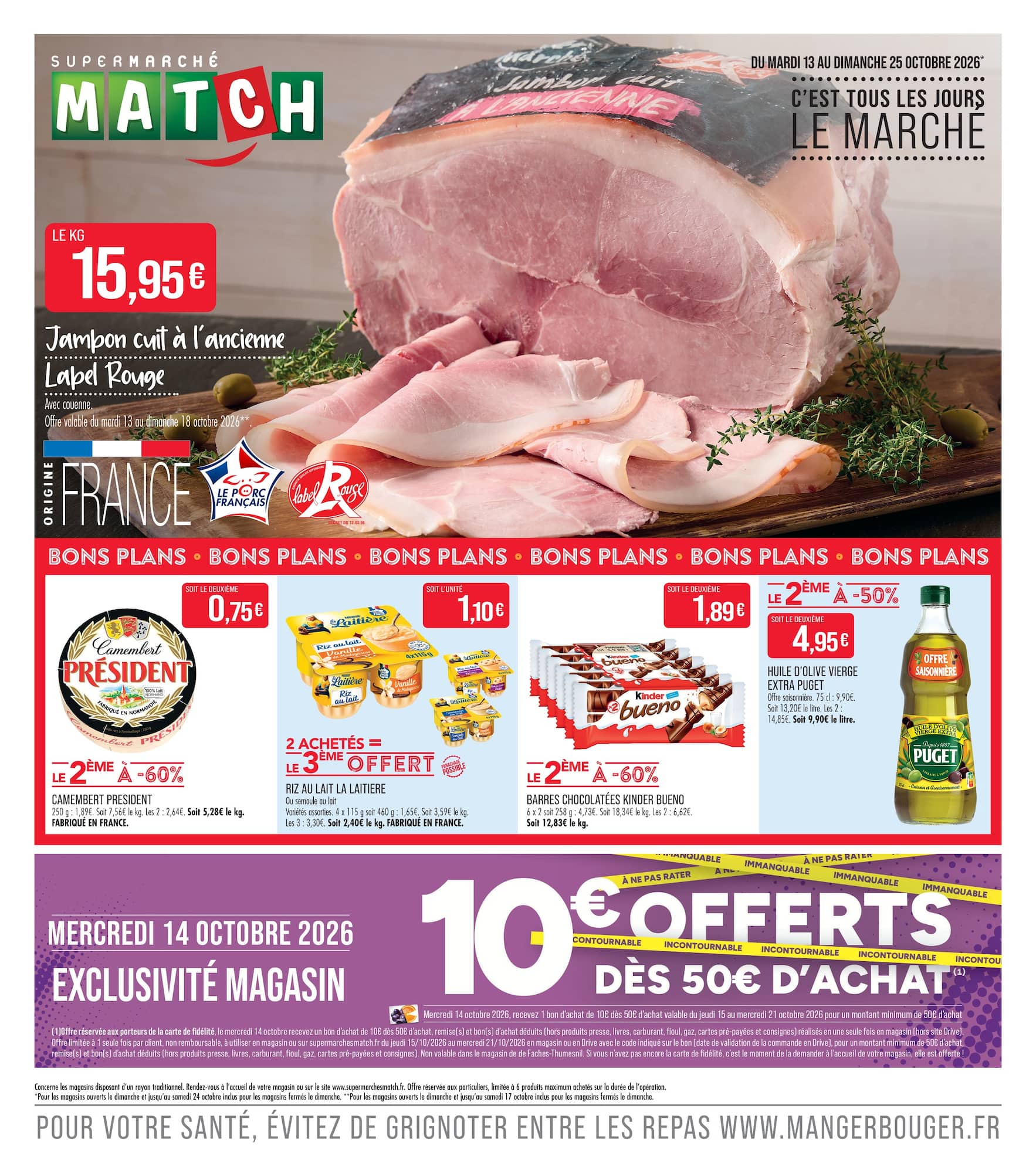 match - Flyer Match pour la semaine prochaine du du mardi 13/10/2026 au du dimanche 25/10/2026