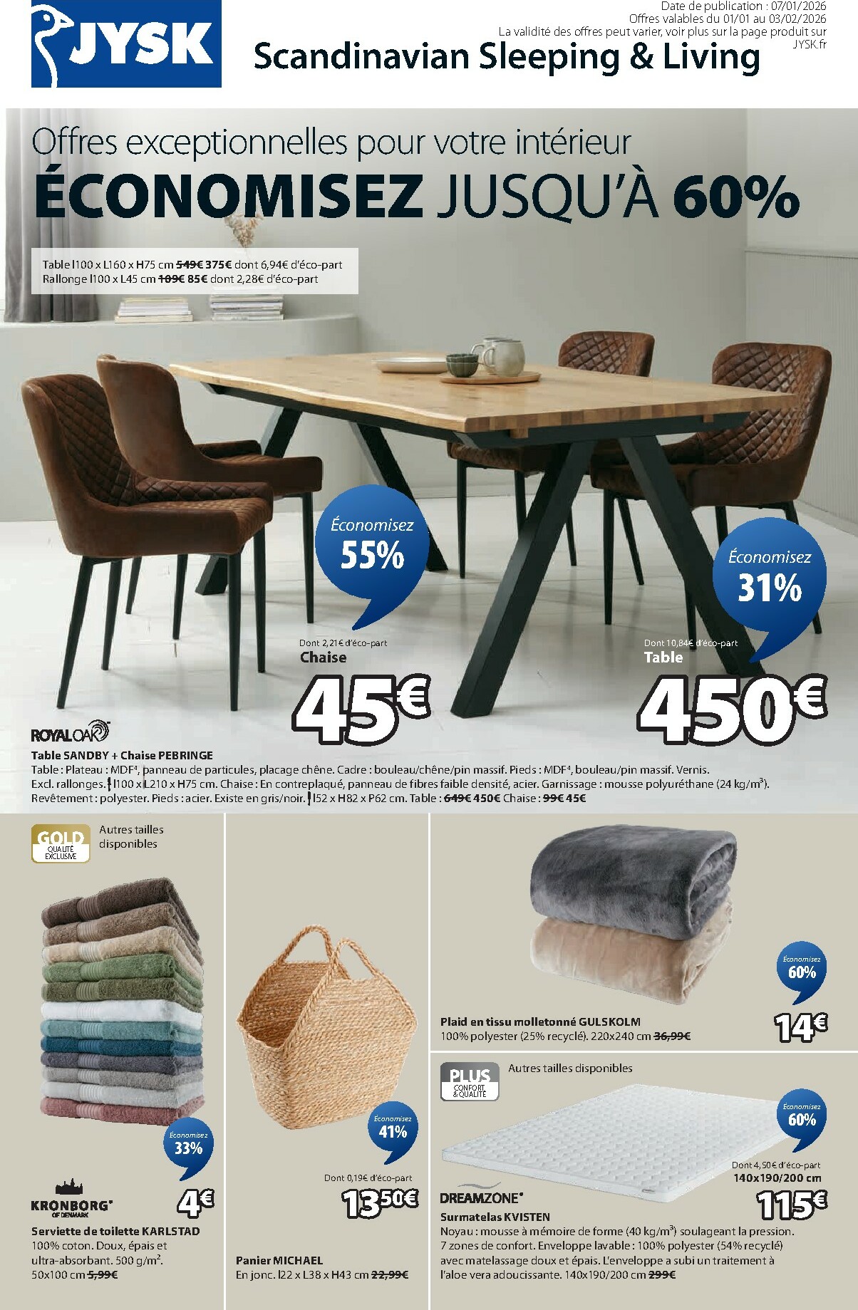 jysk - Catalogue JYSK valable du 01/01 au 03/02