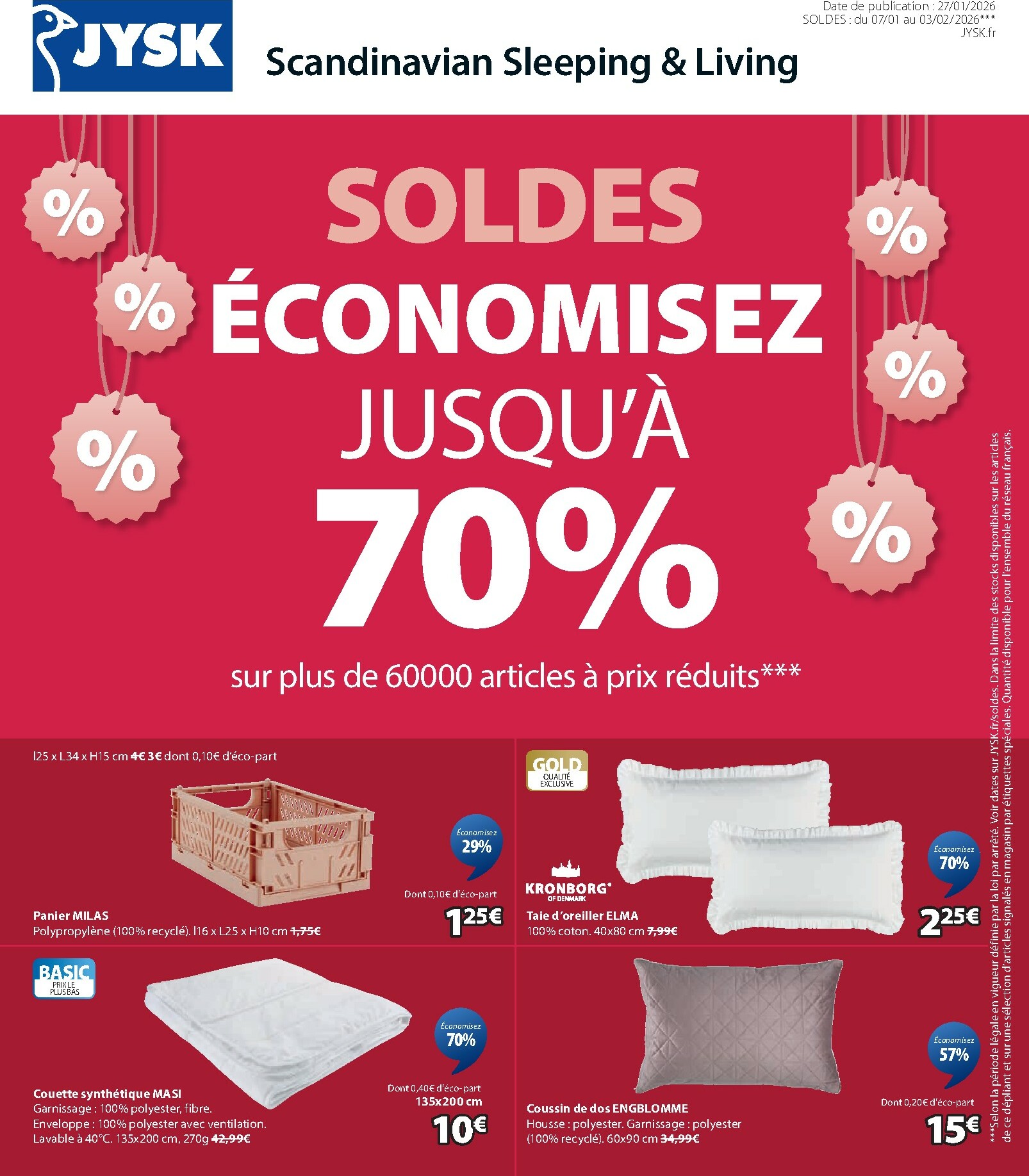 jysk - Catalogue JYSK - Vente d'hiver 2 valable du 07/01 au 03/02
