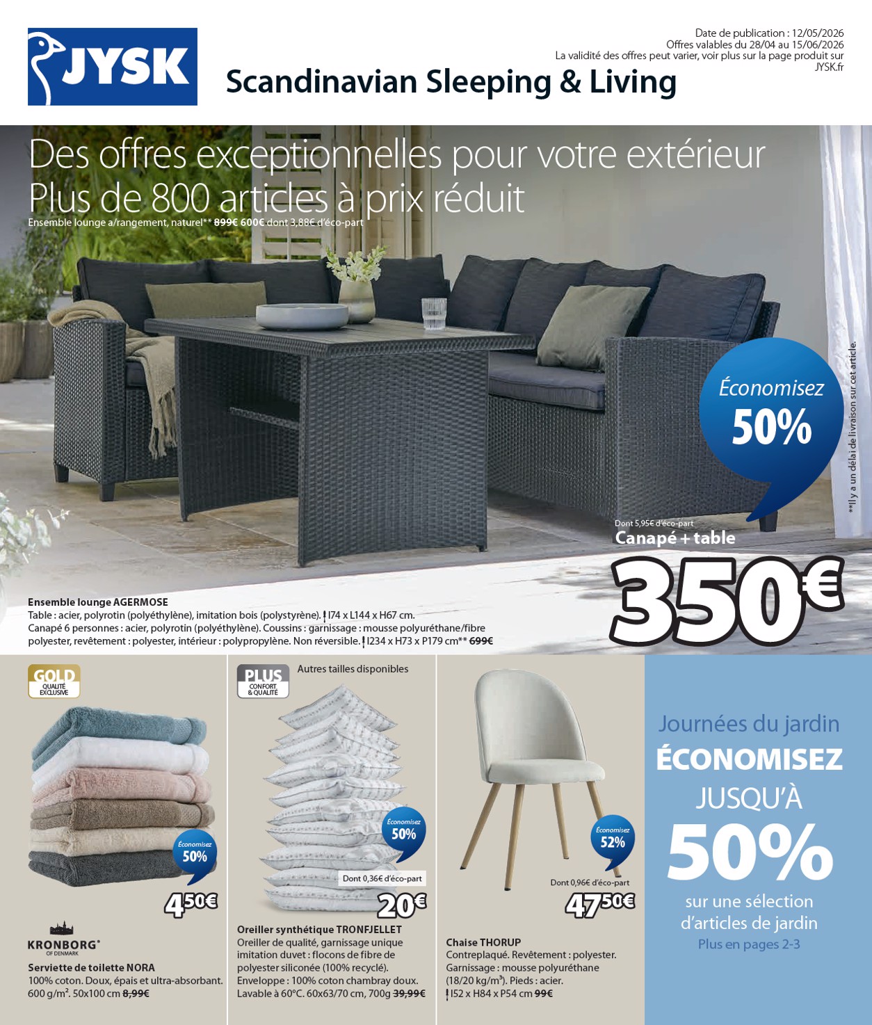 jysk - Current JYSK leaflet valid from du mardi 12/05/2026 to du lundi 15/06/2026