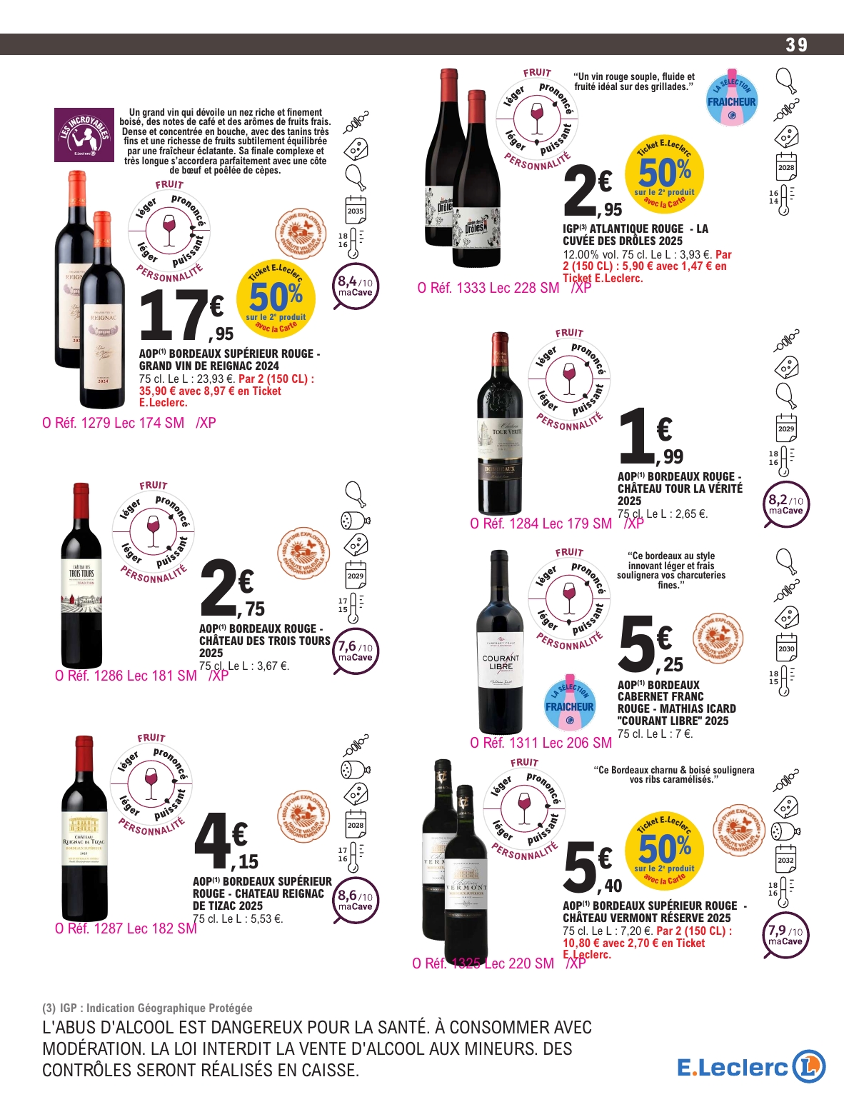 e-leclerc - Current E.Leclerc - Foire aux vins d'automne leaflet valid from du mardi 29/09/2026 to du samedi 10/10/2026 - page: 39