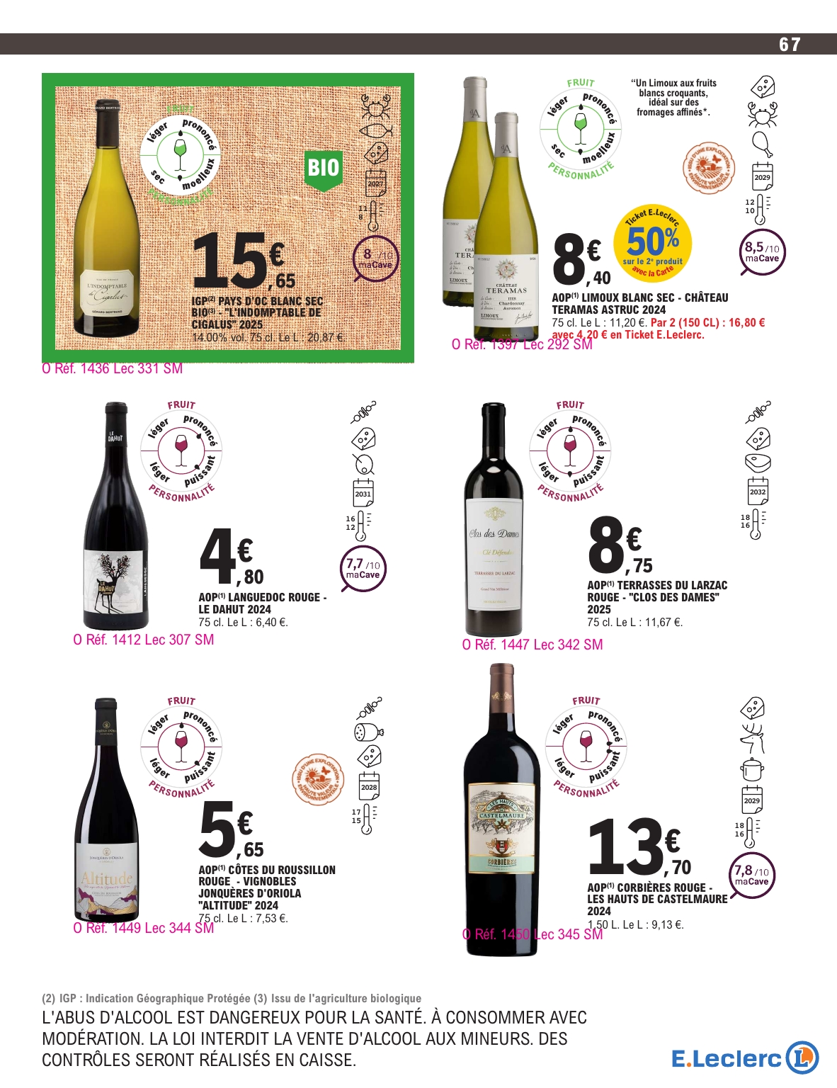 e-leclerc - Current E.Leclerc - Foire aux vins d'automne leaflet valid from du mardi 29/09/2026 to du samedi 10/10/2026 - page: 67