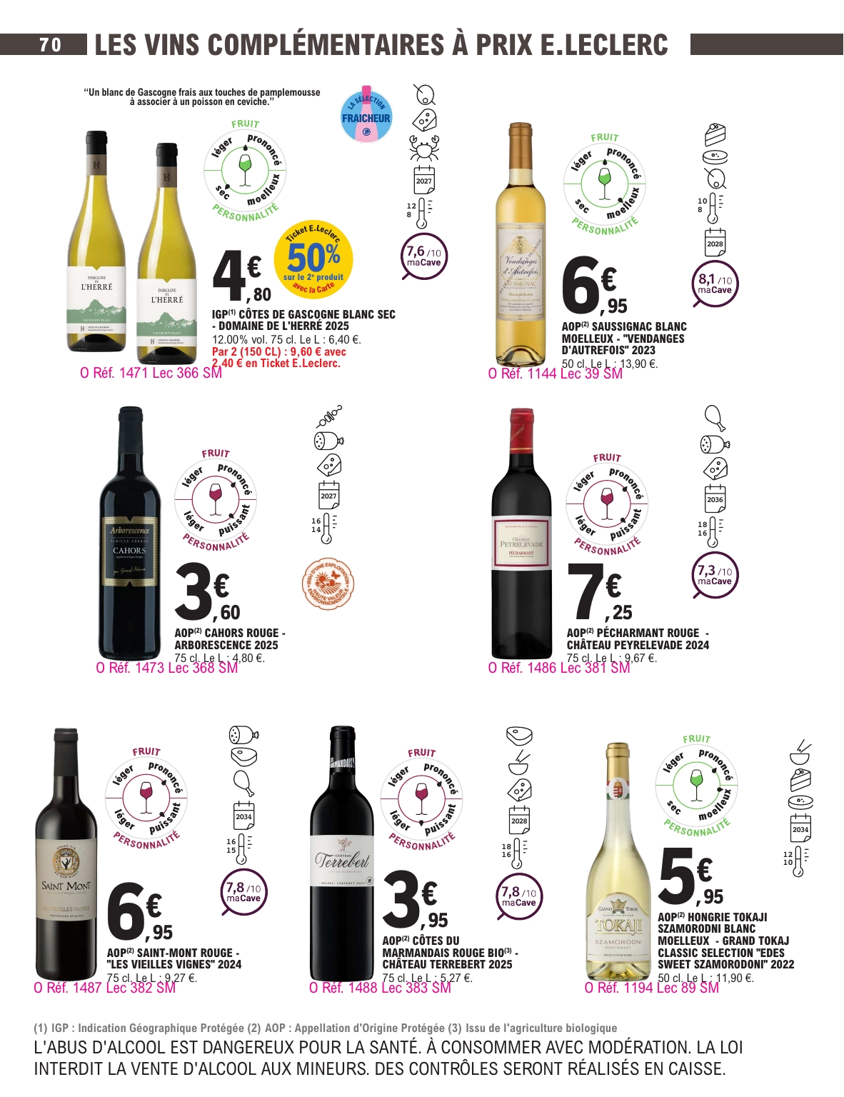 e-leclerc - Current E.Leclerc - Foire aux vins d'automne leaflet valid from du mardi 29/09/2026 to du samedi 10/10/2026 - page: 70