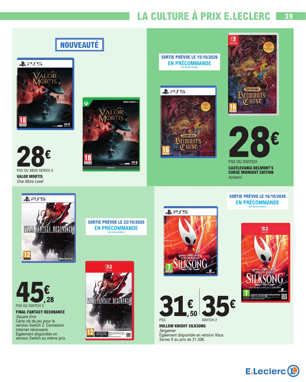 e-leclerc - Flyer E.Leclerc - Nos promos du moment pour la semaine prochaine du du mardi 13/10/2026 au du samedi 24/10/2026 - page: 39