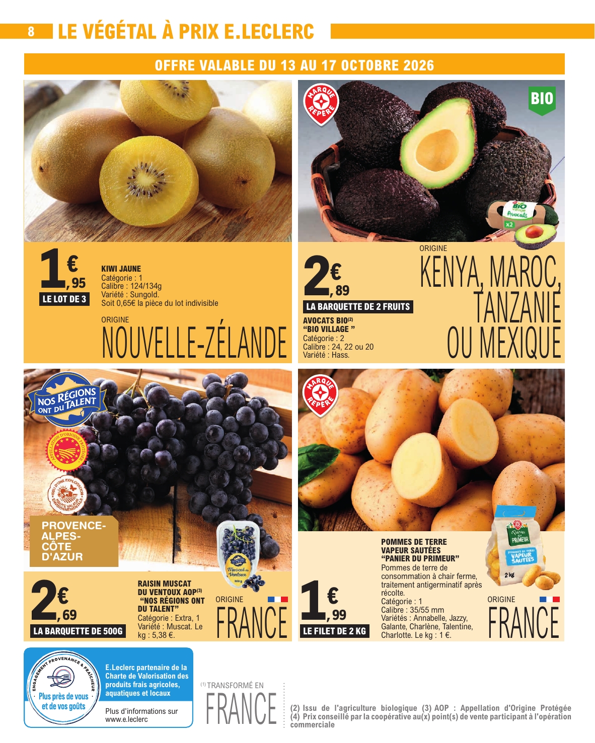 e-leclerc - Flyer E.Leclerc - Nos promos du moment pour la semaine prochaine du du mardi 13/10/2026 au du samedi 24/10/2026 - page: 8