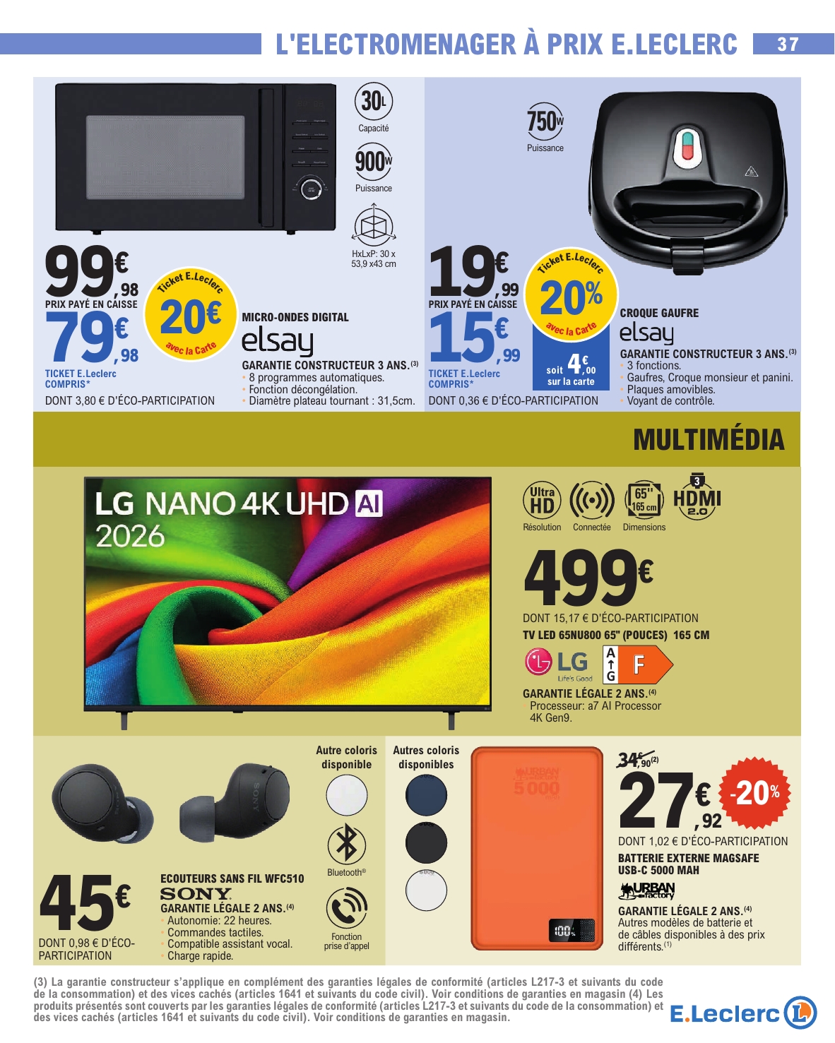 e-leclerc - Flyer E.Leclerc - Nos promos du moment pour la semaine prochaine du du mardi 13/10/2026 au du samedi 24/10/2026 - page: 37