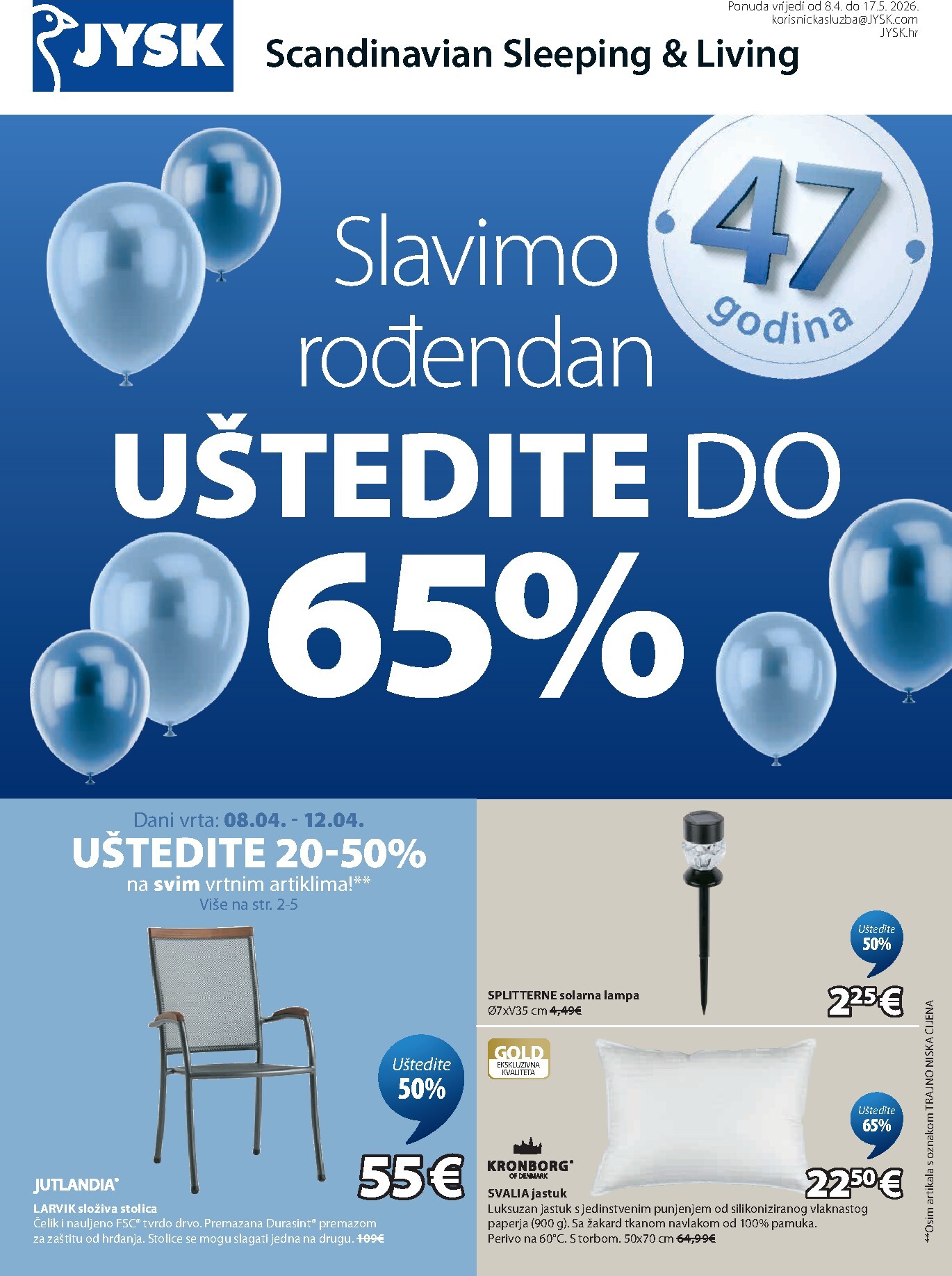 jysk - Aktualni JYSK katalog vrijedi od srijede 08.04.2026 do nedjelje 17.05.2026