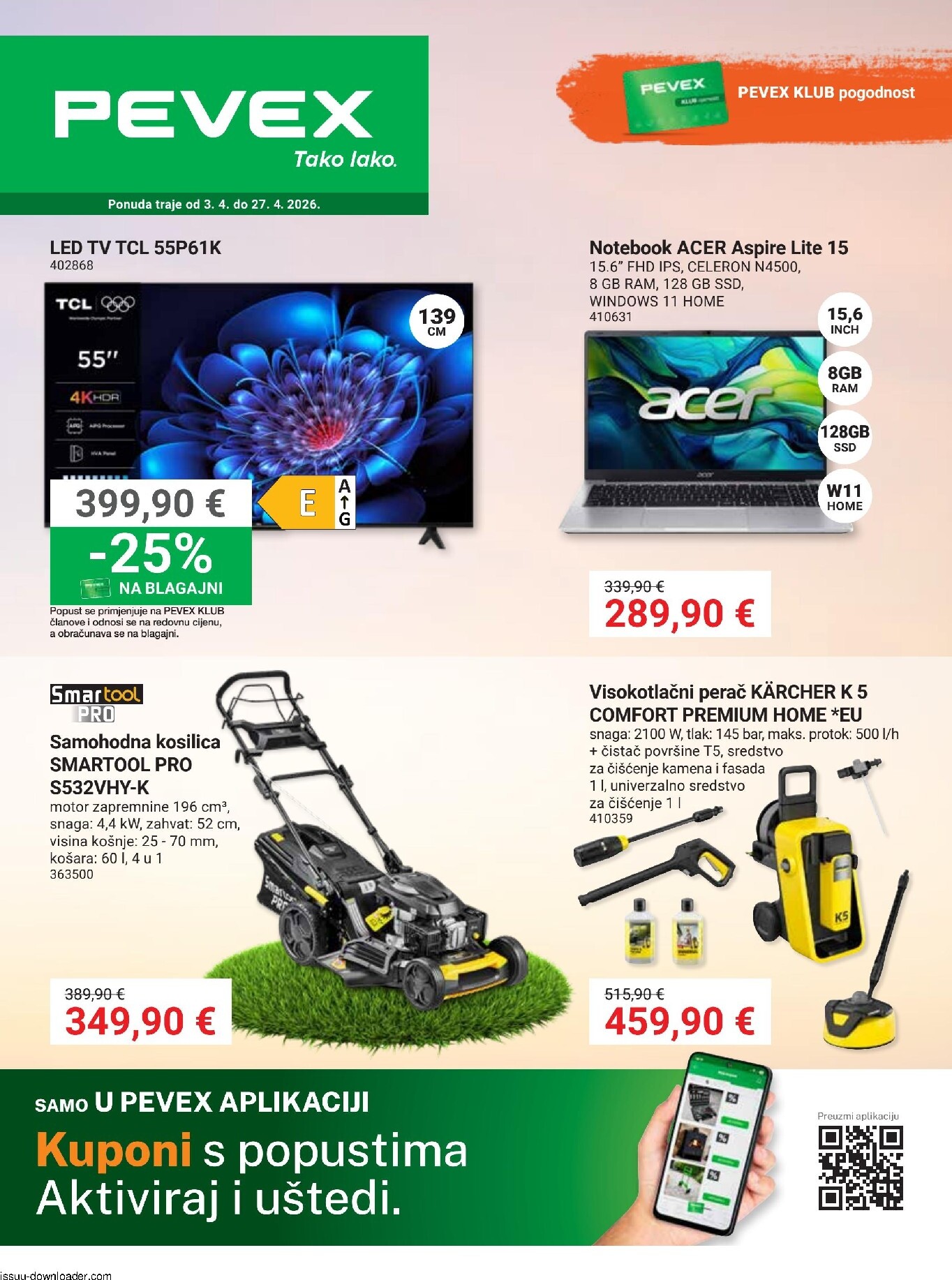 pevex - Prelistajte katalog Pevex, vrijedi od 03.04.2026 do 27.04.2026