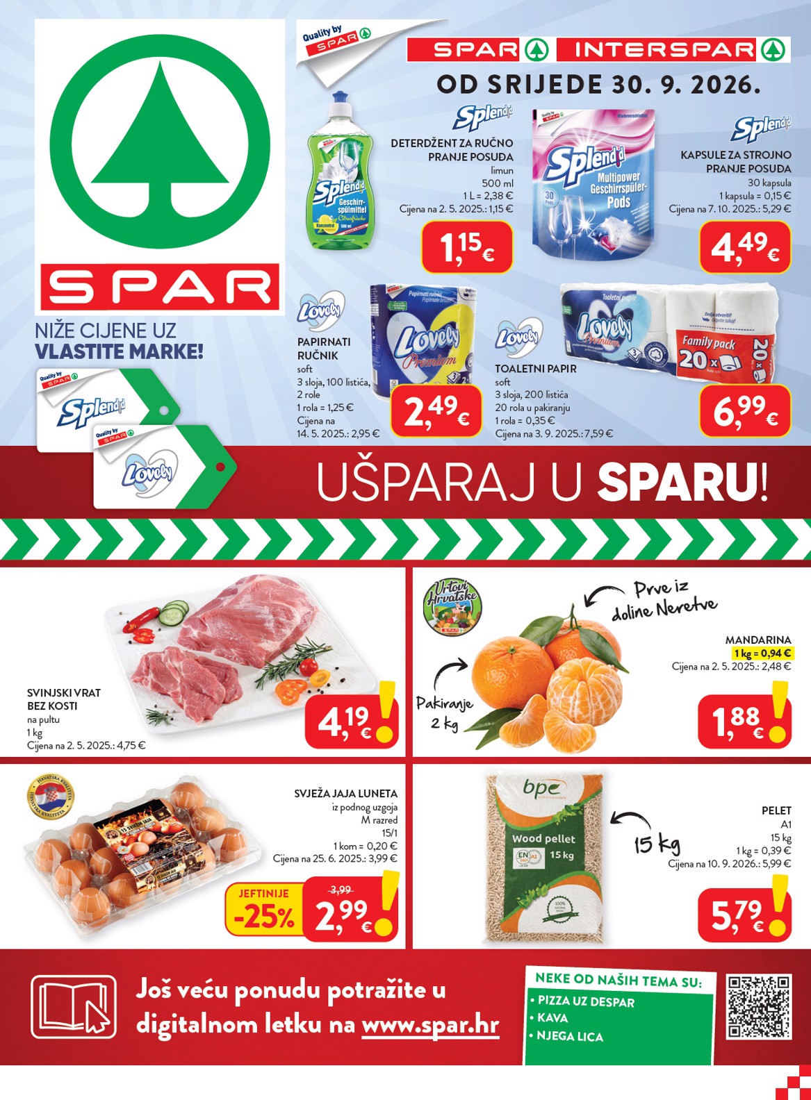 spar - Aktualni katalog SPAR od srijede, 30.09.2026 do utorka, 06.10.2026