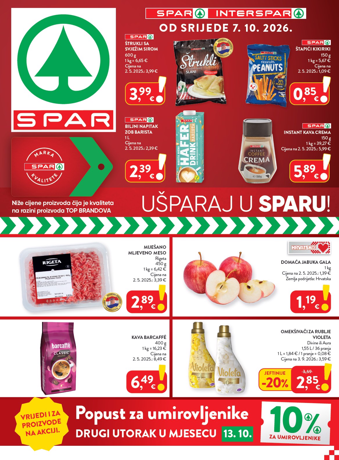 spar - Aktualni katalog SPAR od srijede, 07.10.2026 do utorka, 13.10.2026