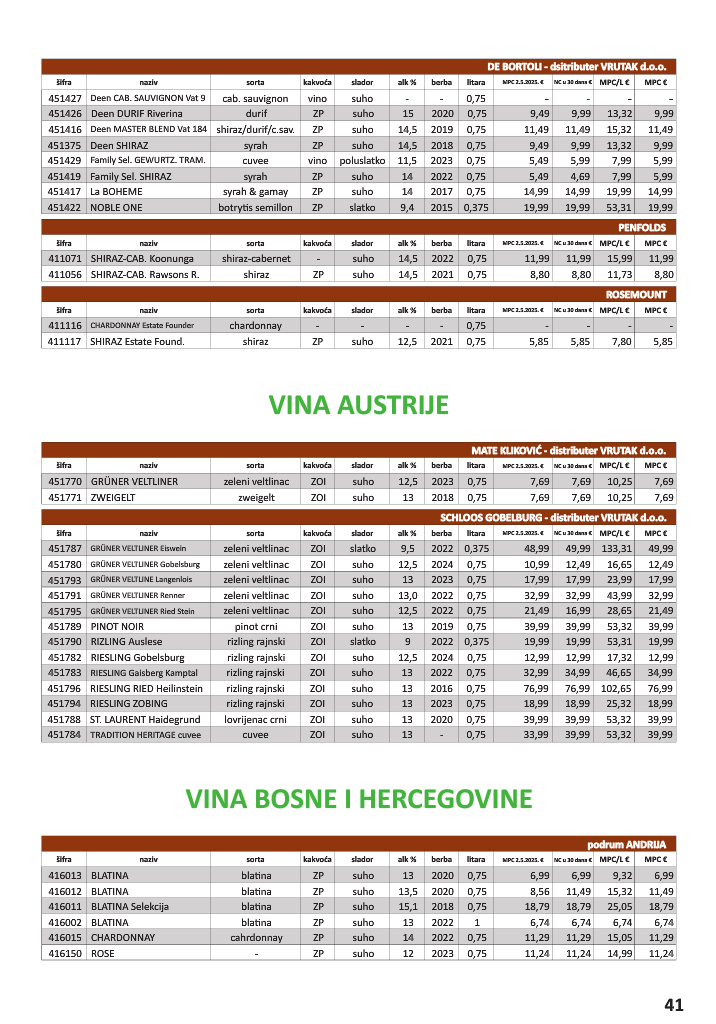 vrutak - Prelistajte katalog Vrutak - Vinski Katalog, vrijedi od 01.11. do 31.10. - page: 41