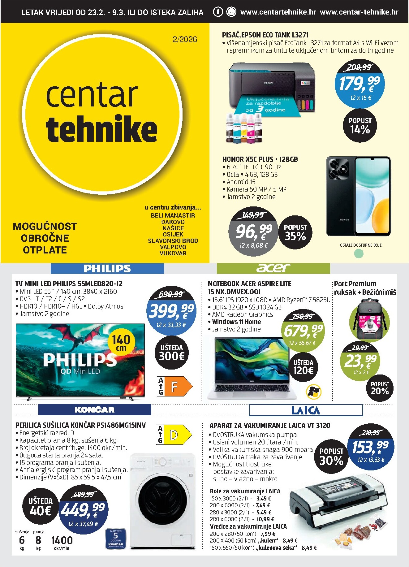 centar-tehnike - Prelistajte katalog Centar tehnike, vrijedi od 23.02.2026 do 09.03.2026