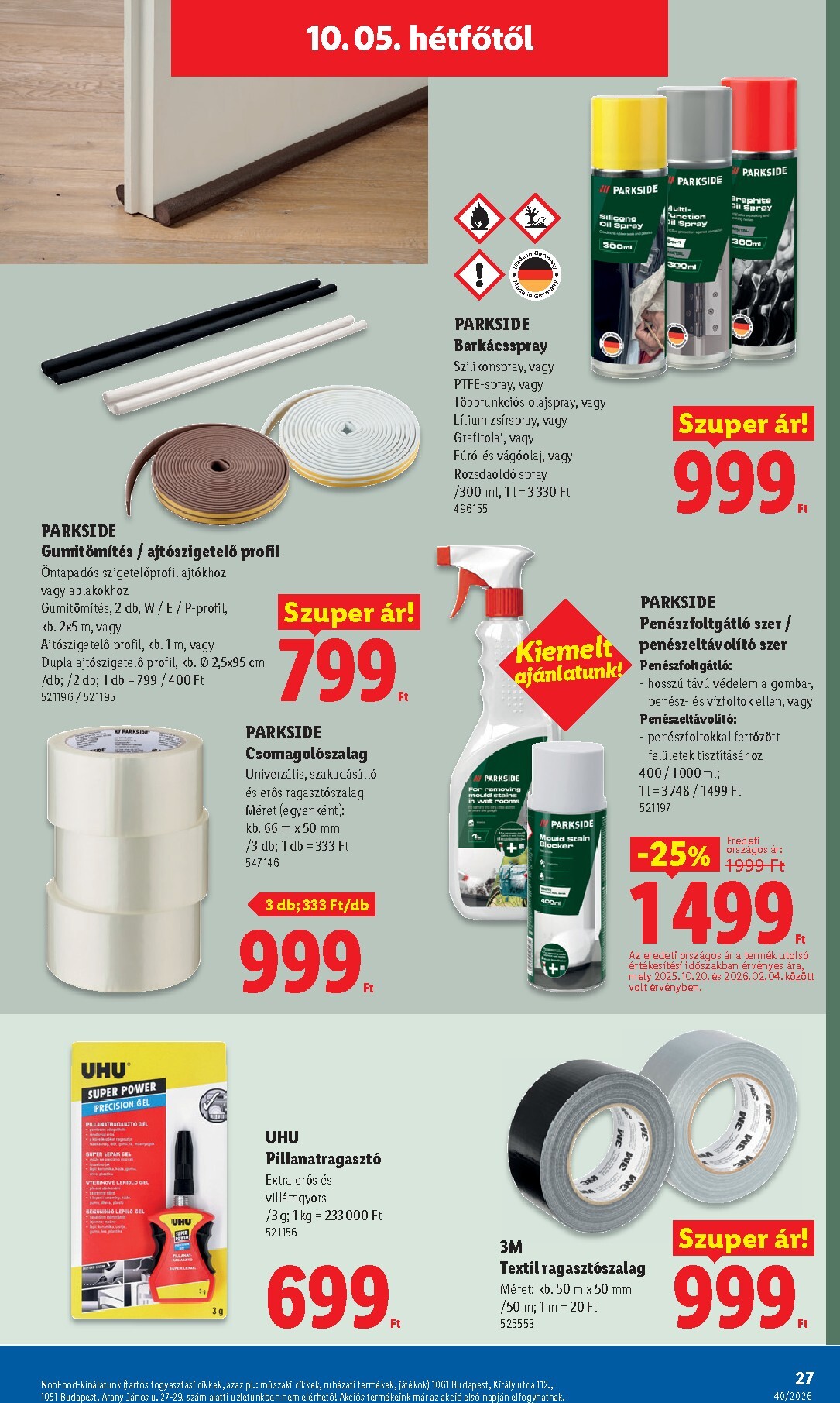 lidl - Lidl - Nonfood kínálatunk hirdetmény a következő hétre csütörtöktől 2026.10.01.-tól szerdától 2026.10.07.-ig - page: 27