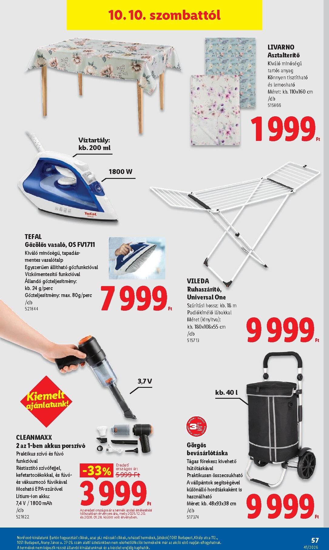 lidl - Lidl hirdetmény a következő hétre csütörtöktől 2026.10.08.-tól szerdától 2026.10.14.-ig - page: 57