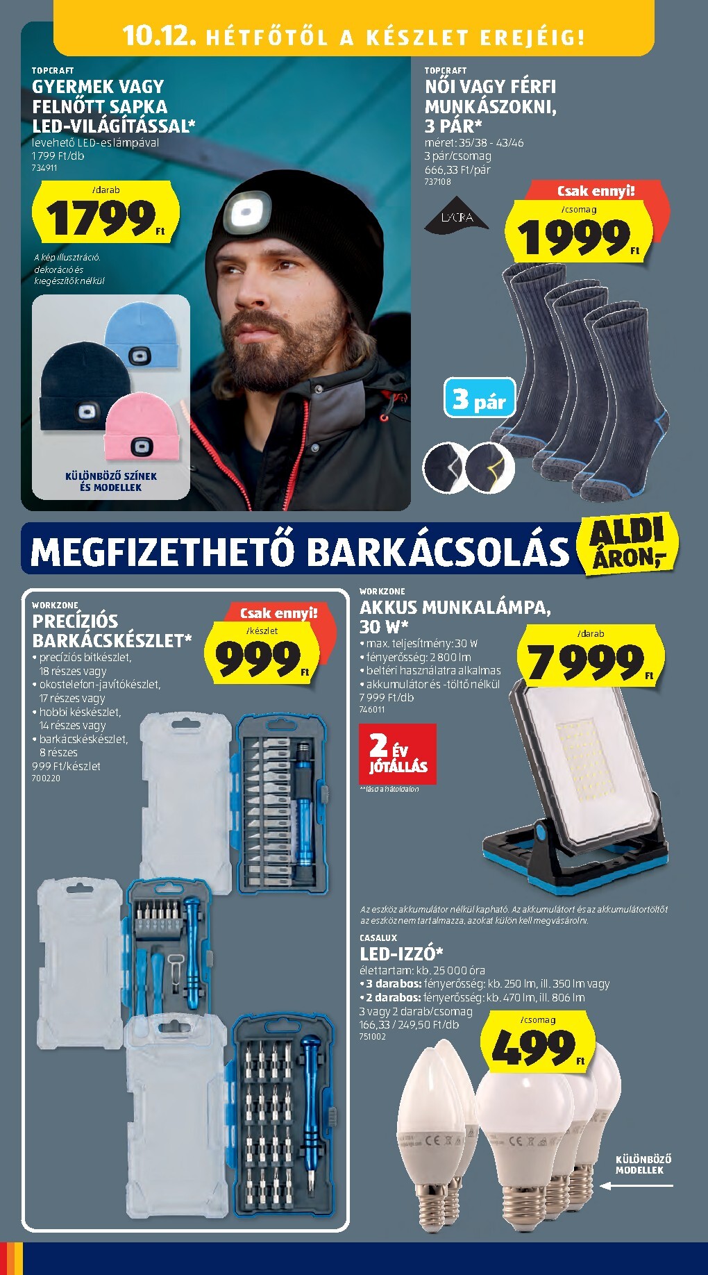 aldi - Aldi - Középső sor termékei hirdetmény a következő hétre csütörtöktől 2026.10.08.-tól szerdától 2026.10.14.-ig - page: 10