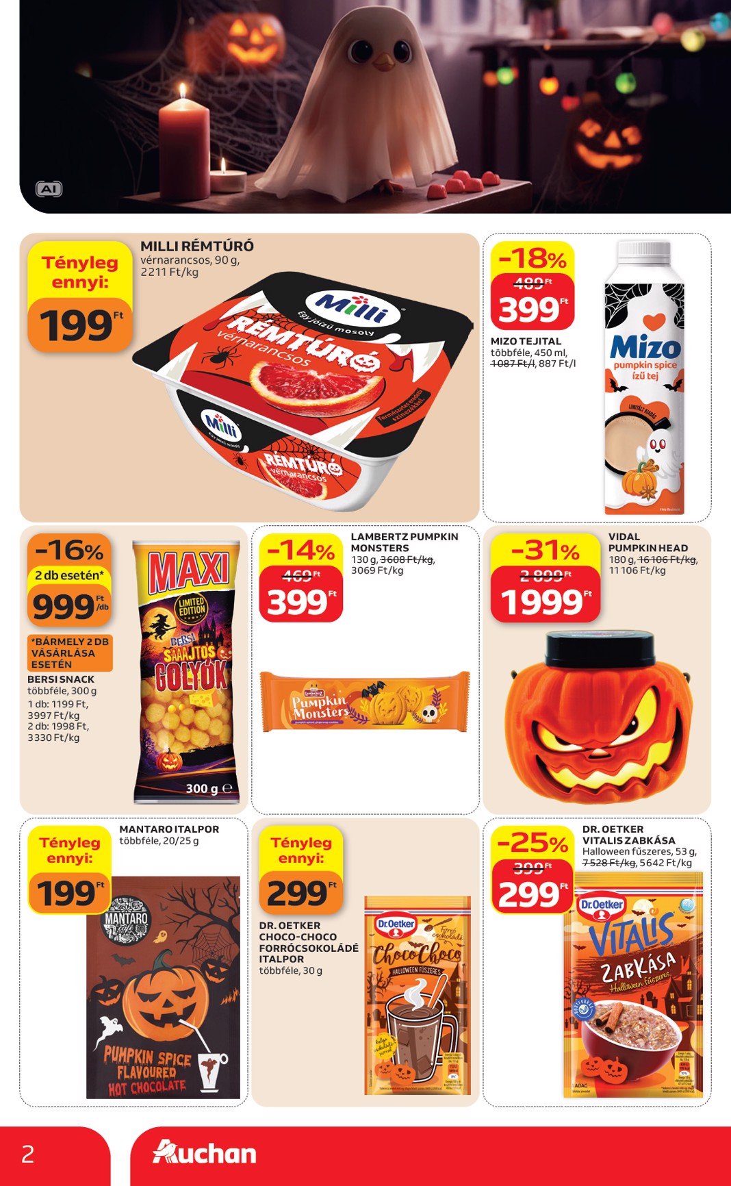 auchan - Aktuális Auchan - Halloweeni ajánlataink szórólap érvényes csütörtöktől 2026.10.01.-től szerdától 2026.10.07.-ig - page: 2