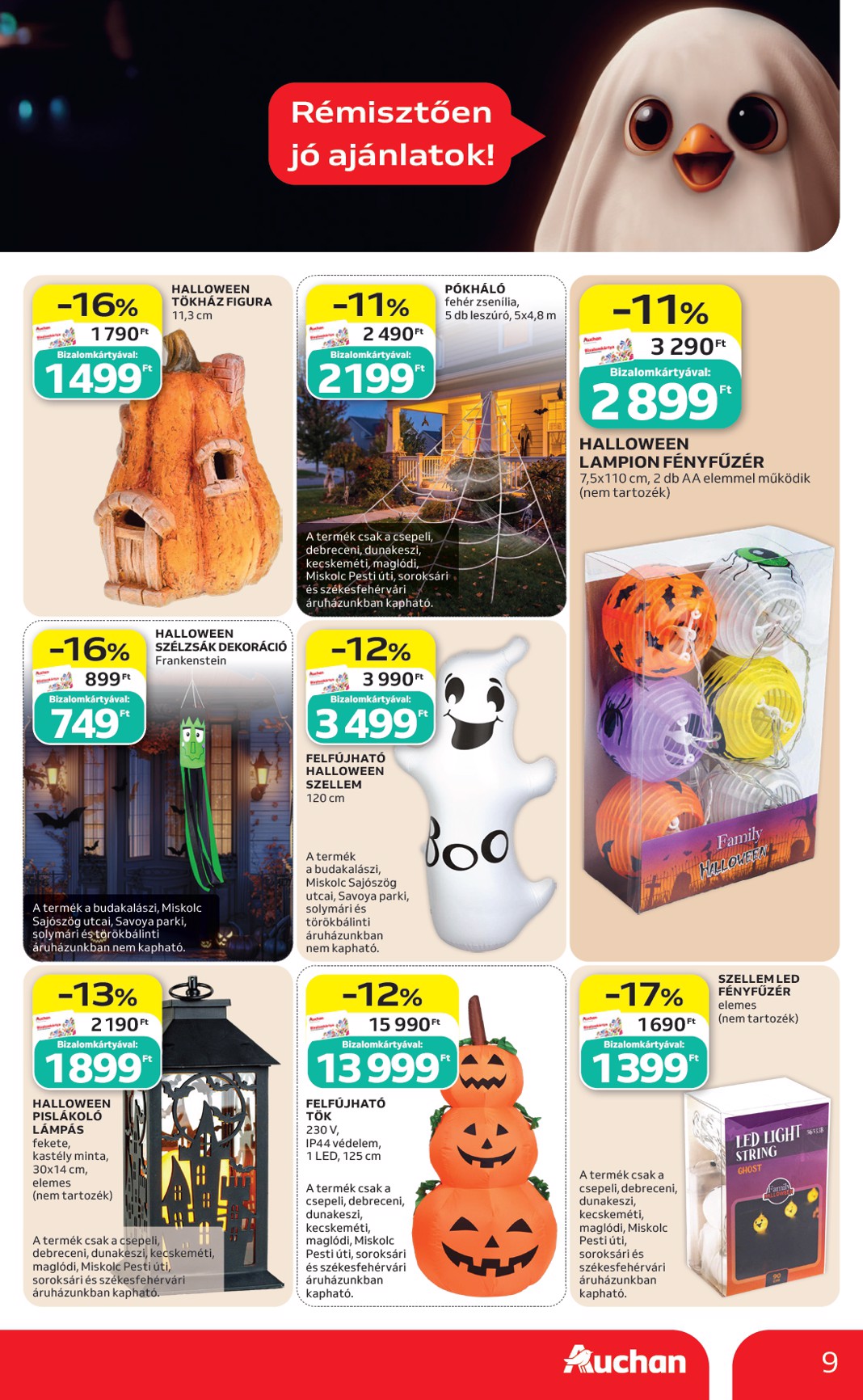 auchan - Aktuális Auchan - Halloweeni ajánlataink szórólap érvényes csütörtöktől 2026.10.01.-től szerdától 2026.10.07.-ig - page: 9