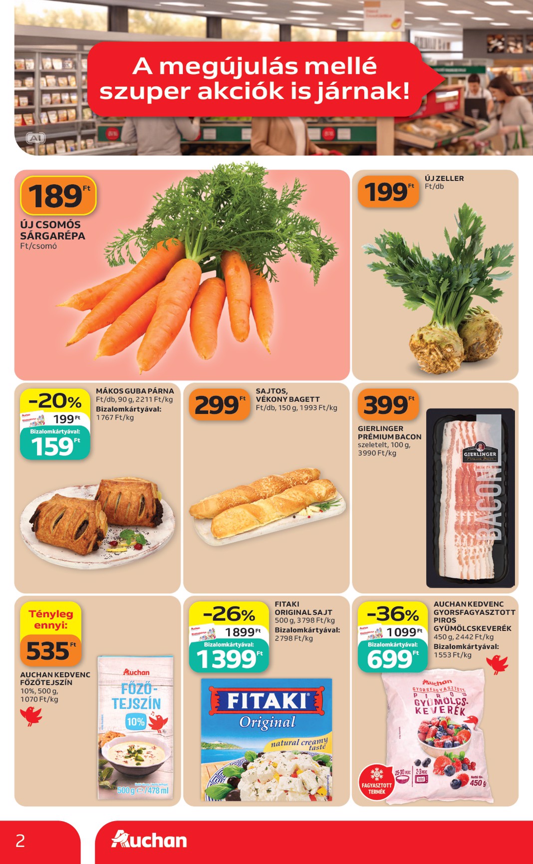 auchan - A jövőbeli Auchan - Szekszárdi ajánlataink akciós újság csütörtöktől 2026.10.08.-tól szerdától 2026.10.14.-ig érvényes. - page: 2