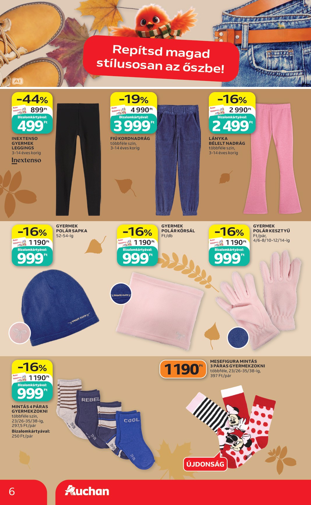 auchan - Aktuális Auchan - Őszi ruha ajánlataink szórólap érvényes csütörtöktől 2026.10.01.-től szerdától 2026.10.21.-ig - page: 6