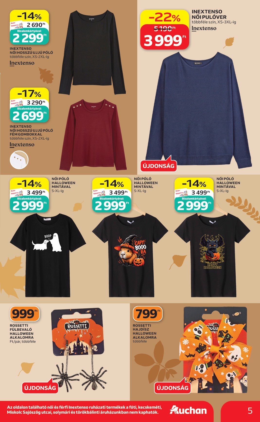 auchan - Aktuális Auchan - Őszi ruha ajánlataink szórólap érvényes csütörtöktől 2026.10.01.-től szerdától 2026.10.21.-ig - page: 5