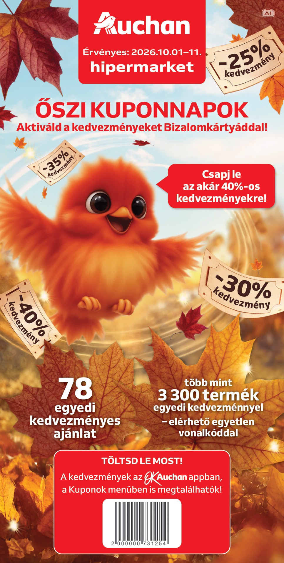 auchan - Aktuális Auchan - Őszi kuponnapok szórólap érvényes csütörtöktől 2026.10.01.-től vasárnaptól 2026.10.11.-ig