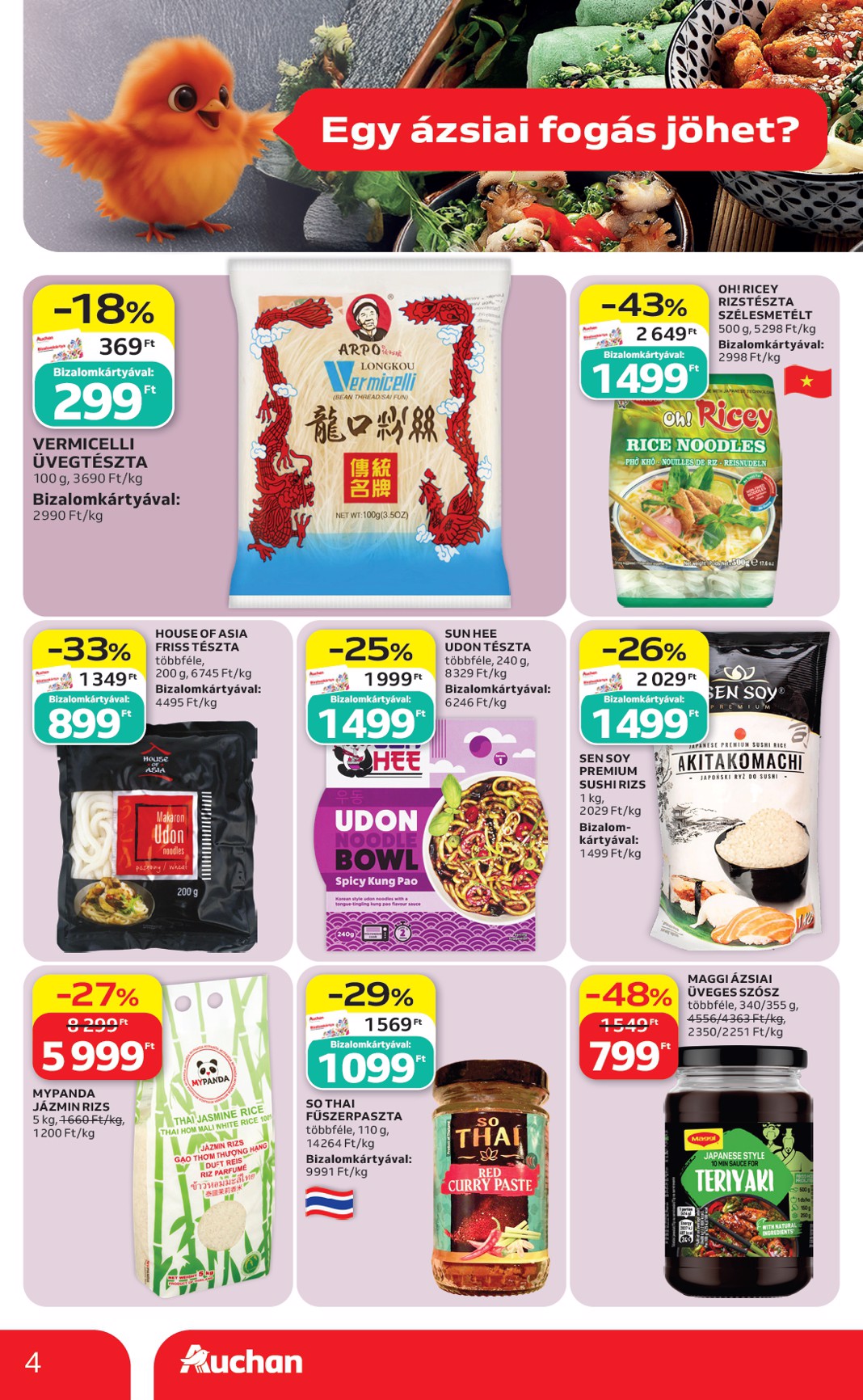 auchan - Aktuális Auchan - Ázsiai ajánlataink szórólap érvényes csütörtöktől 2026.10.08.-től szerdától 2026.10.21.-ig - page: 4