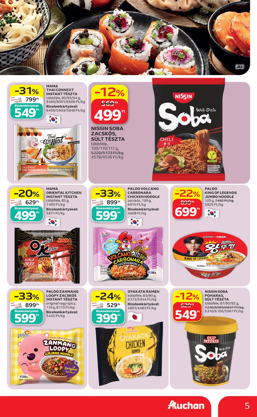 auchan - Aktuális Auchan - Ázsiai ajánlataink szórólap érvényes csütörtöktől 2026.10.08.-től szerdától 2026.10.21.-ig - page: 5