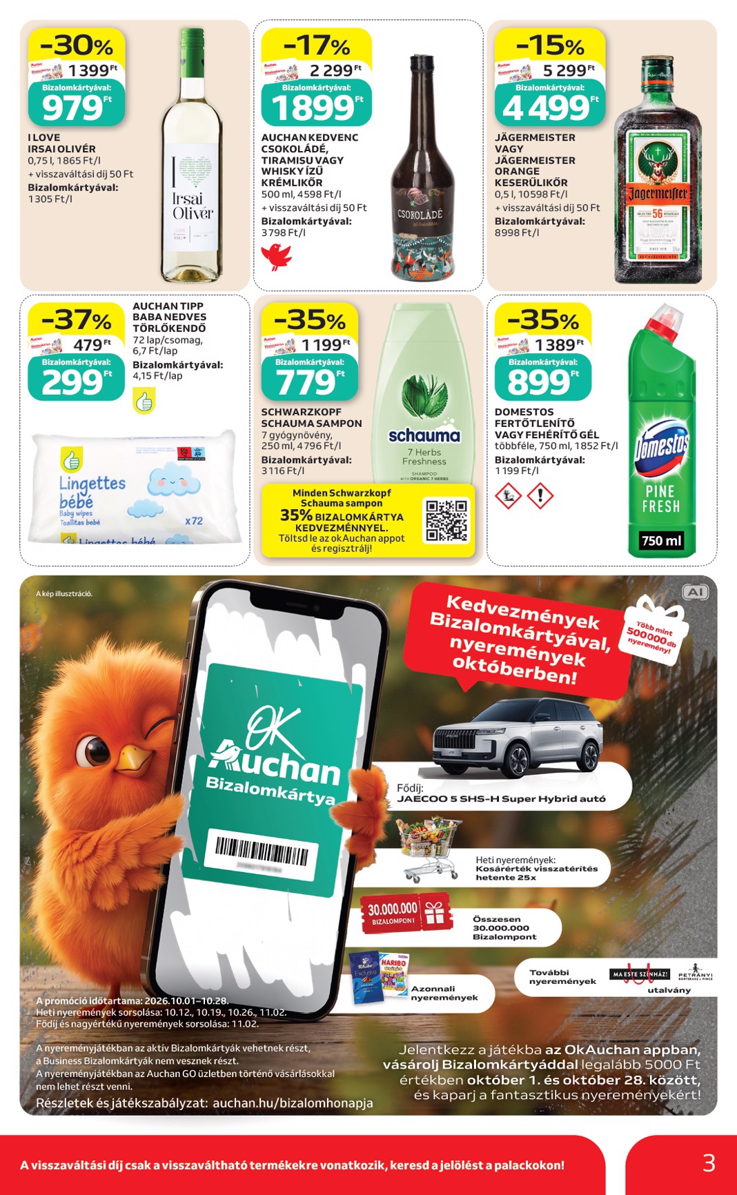 auchan - Aktuális Auchan szupermarket szórólap érvényes csütörtöktől 2026.10.08.-től szerdától 2026.10.14.-ig - page: 3