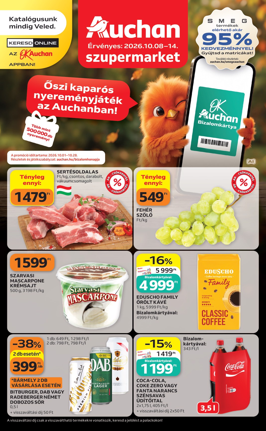 auchan - Aktuális Auchan szupermarket szórólap érvényes csütörtöktől 2026.10.08.-től szerdától 2026.10.14.-ig