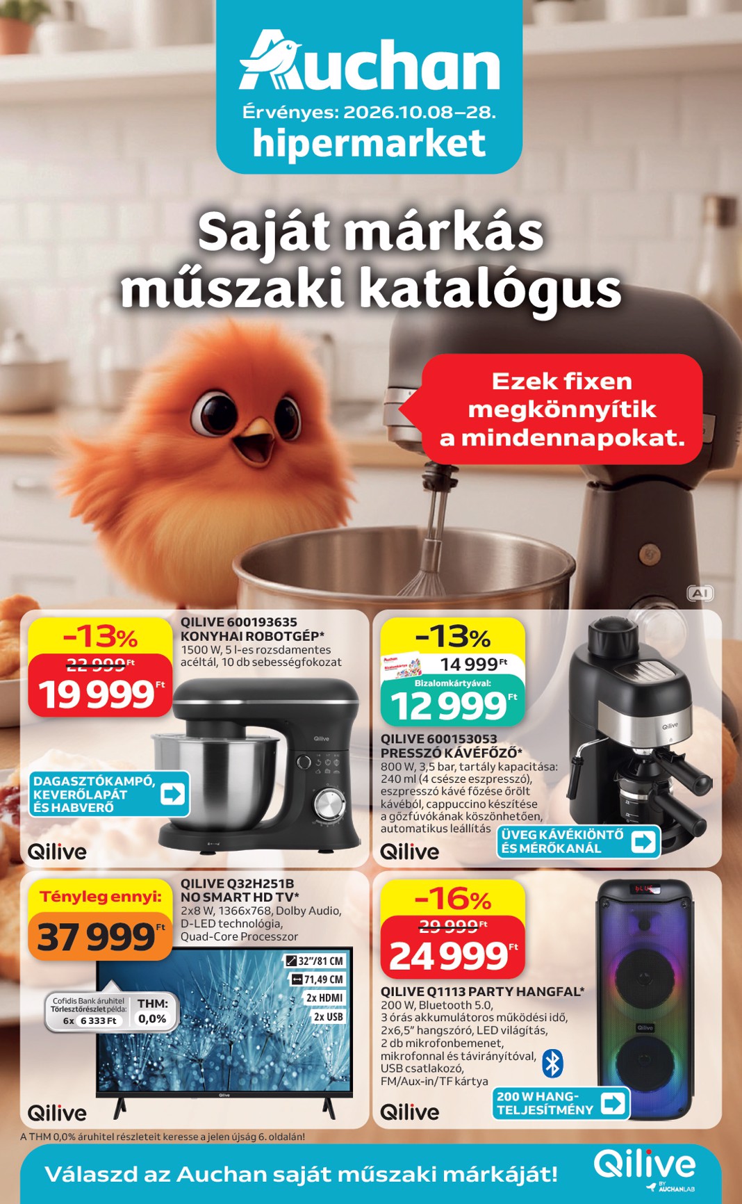auchan - Aktuális Auchan - Qilive ajánlataink szórólap érvényes csütörtöktől 2026.10.08.-től szerdától 2026.10.28.-ig