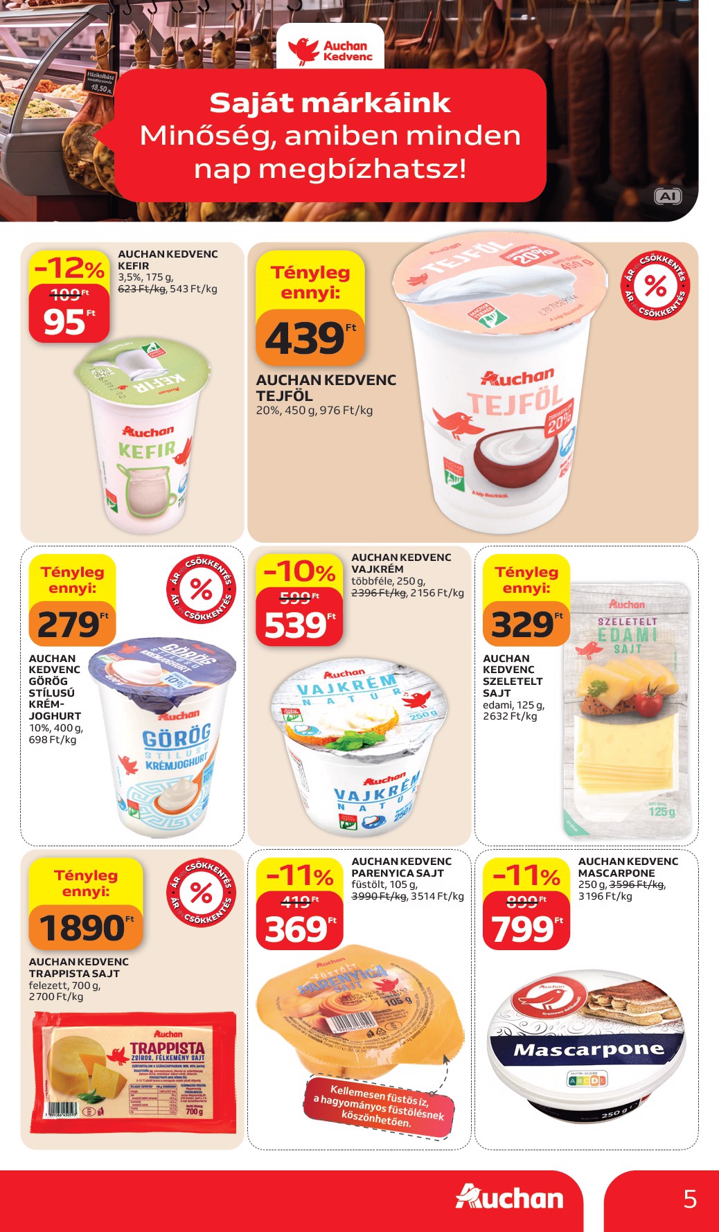 auchan - A jövőbeli Auchan Hipermarket - Sajátmárkás ajánlataink akciós újság csütörtöktől 2026.10.15.-tól szerdától 2026.10.28.-ig érvényes. - page: 5