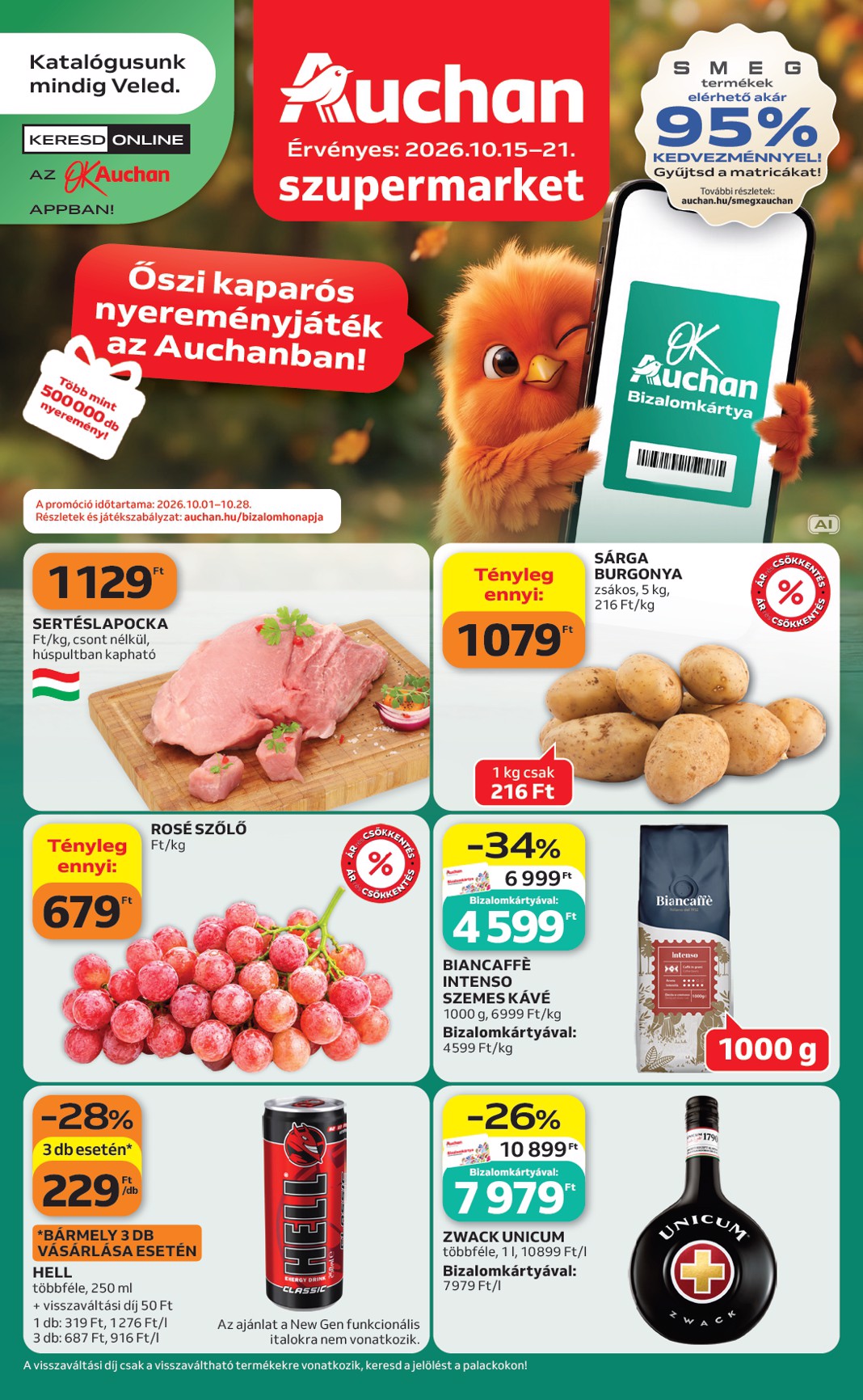 auchan - A jövőbeli Auchan szupermarket akciós újság csütörtöktől 2026.10.15.-tól szerdától 2026.10.21.-ig érvényes. - page: 1