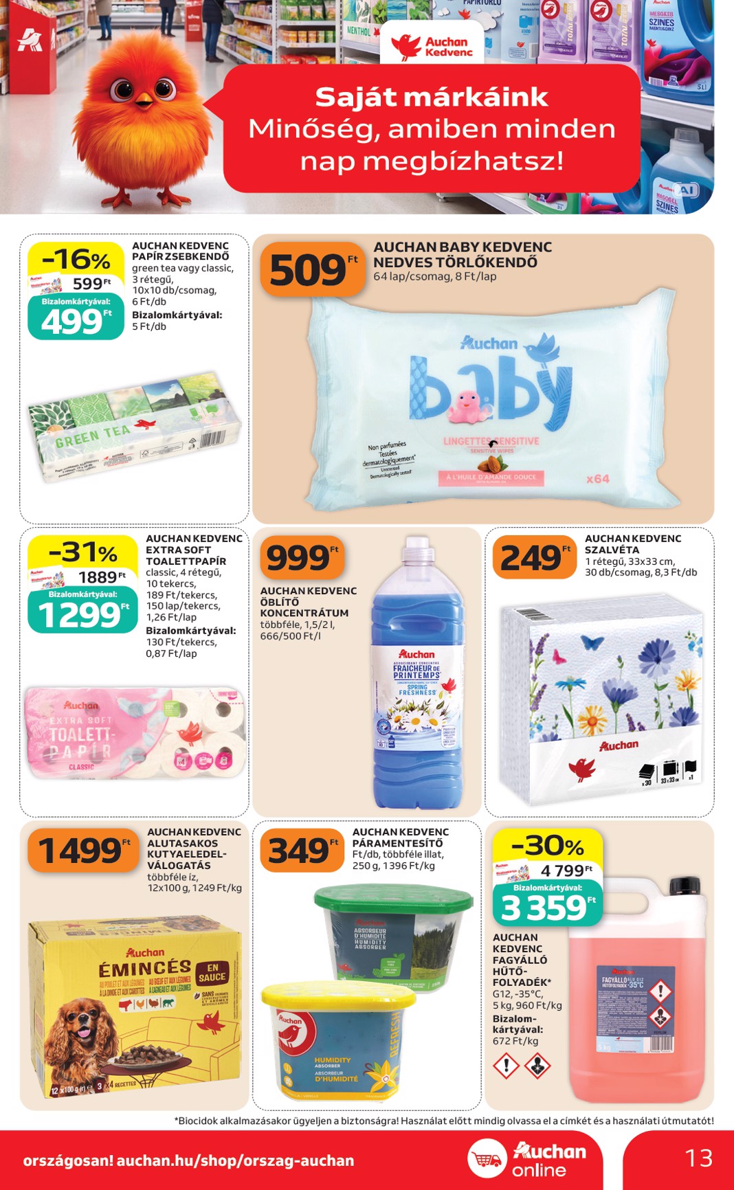 auchan - A jövőbeli Auchan szupermarket akciós újság csütörtöktől 2026.10.15.-tól szerdától 2026.10.21.-ig érvényes. - page: 13
