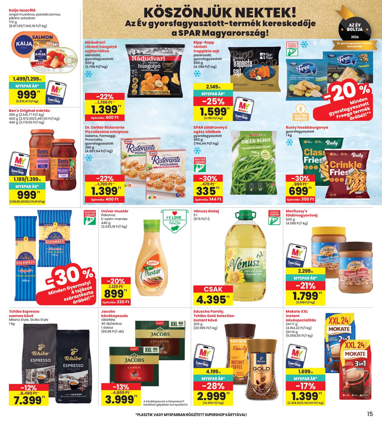 spar - INTERSPAR hirdetmény a következő hétre csütörtöktől 2026.10.08.-tól szerdától 2026.10.14.-ig - page: 15