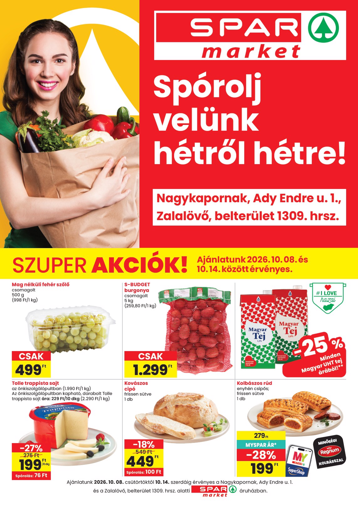 spar - Aktuális SPAR - Nagykapornak, Zalalovő szórólap szórólap érvényes csütörtöktől 2026.10.08.-től szerdától 2026.10.14.-ig