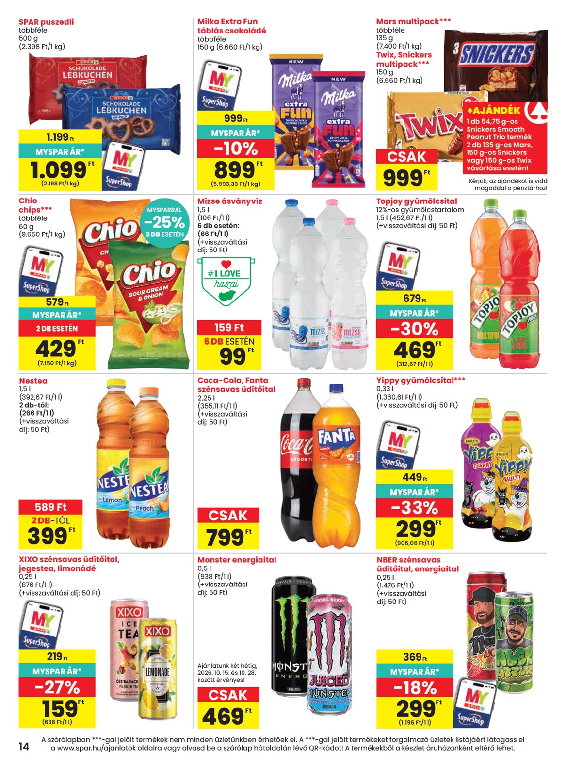 spar - SPAR hirdetmény a következő hétre csütörtöktől 2026.10.15.-tól szerdától 2026.10.21.-ig - page: 14