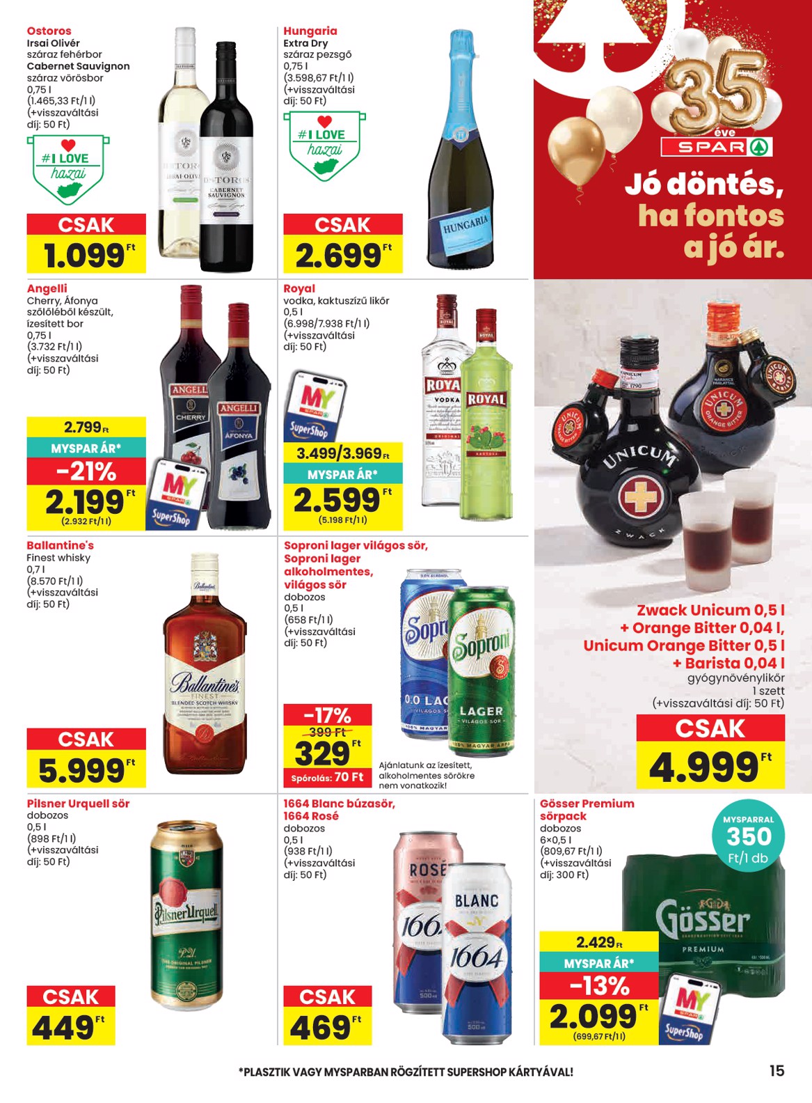 spar - SPAR hirdetmény a következő hétre csütörtöktől 2026.10.15.-tól szerdától 2026.10.21.-ig - page: 15
