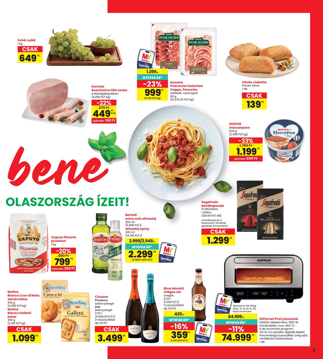 spar - INTERSPAR hirdetmény a következő hétre csütörtöktől 2026.10.15.-tól szerdától 2026.10.21.-ig - page: 3