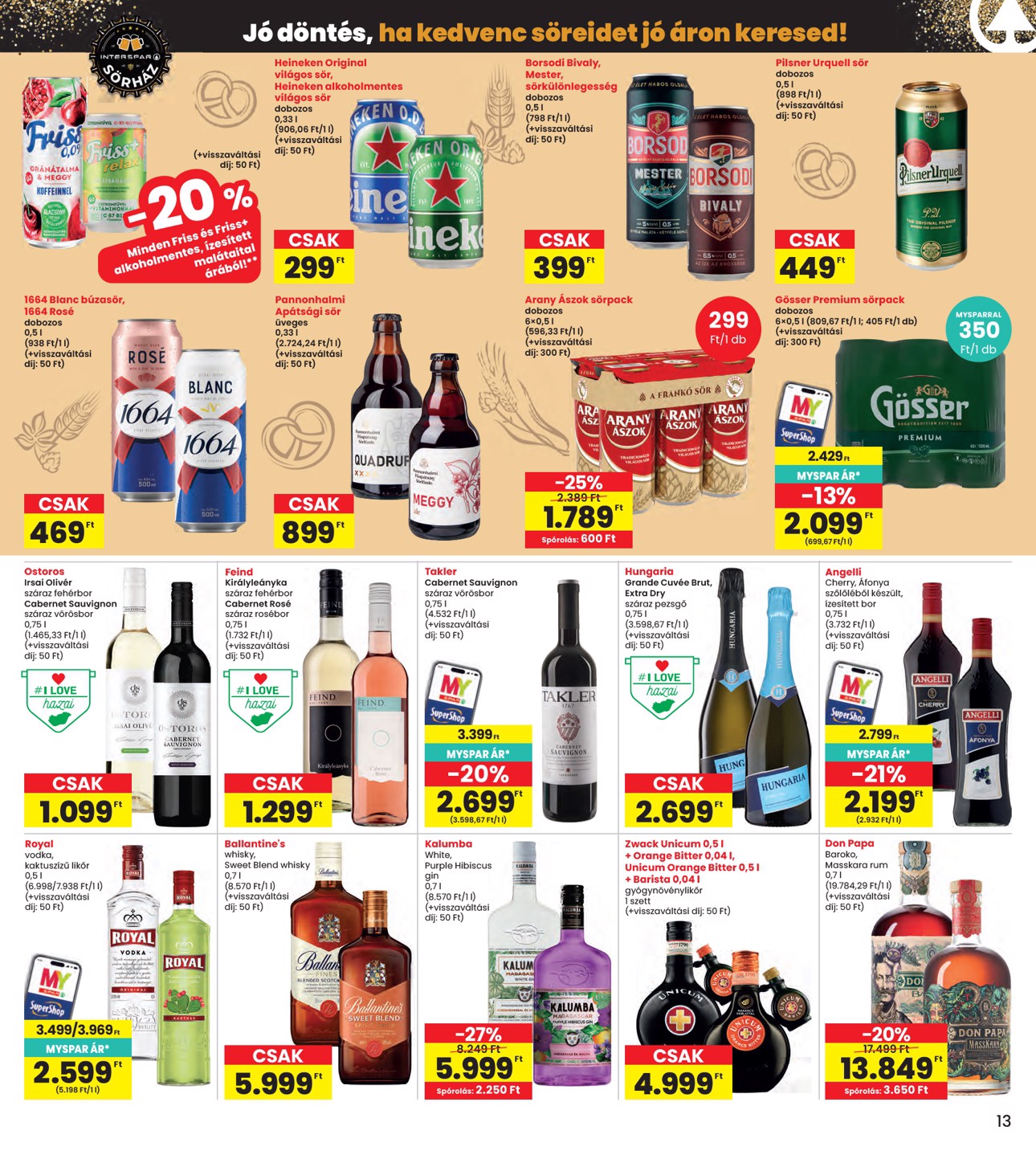 spar - INTERSPAR hirdetmény a következő hétre csütörtöktől 2026.10.15.-tól szerdától 2026.10.21.-ig - page: 13