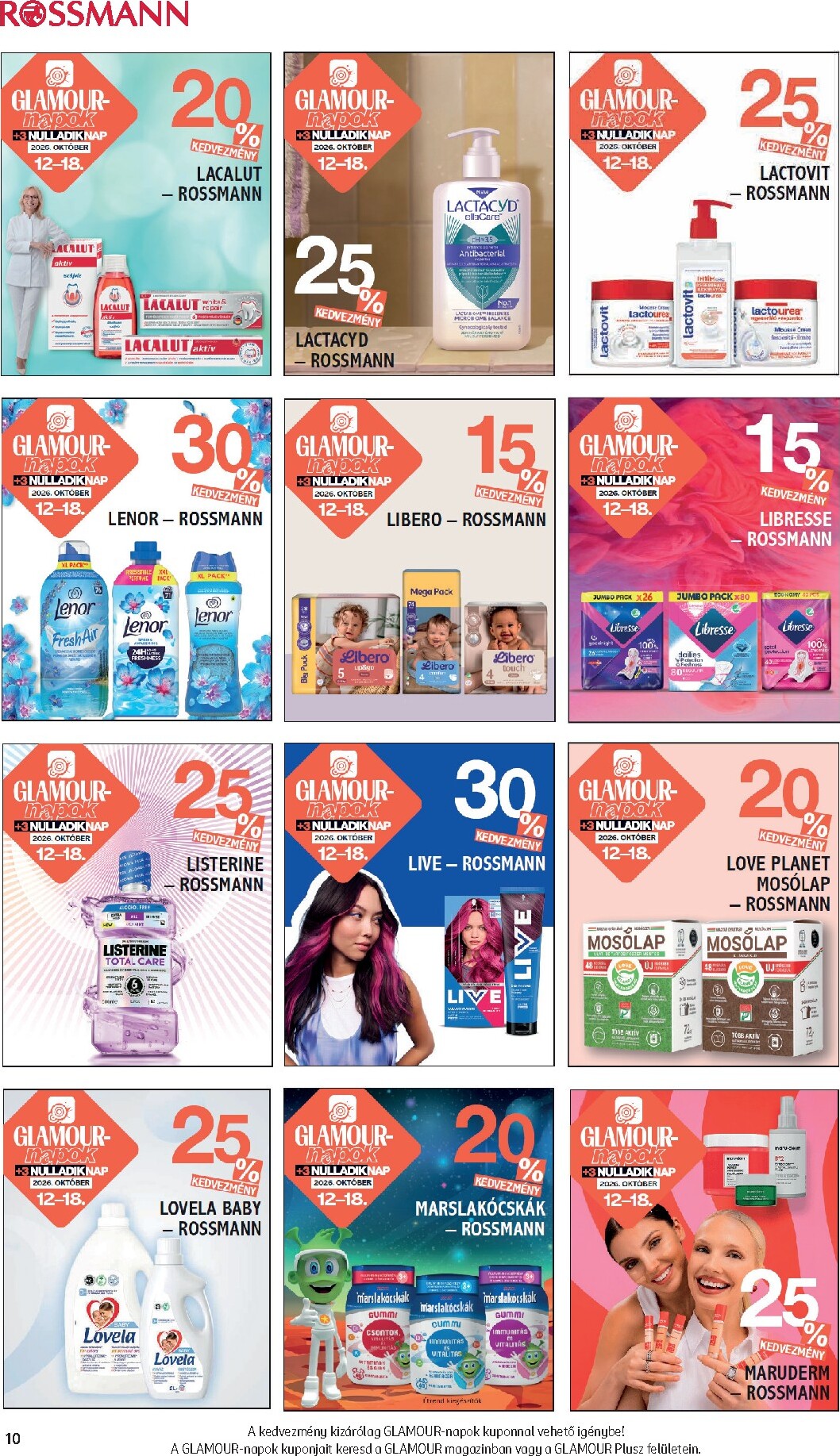 rossmann - Rossmann - Glamour-napok hirdetmény a következő hétre hétfőtől 2026.10.12.-tól vasárnaptól 2026.10.18.-ig - page: 10
