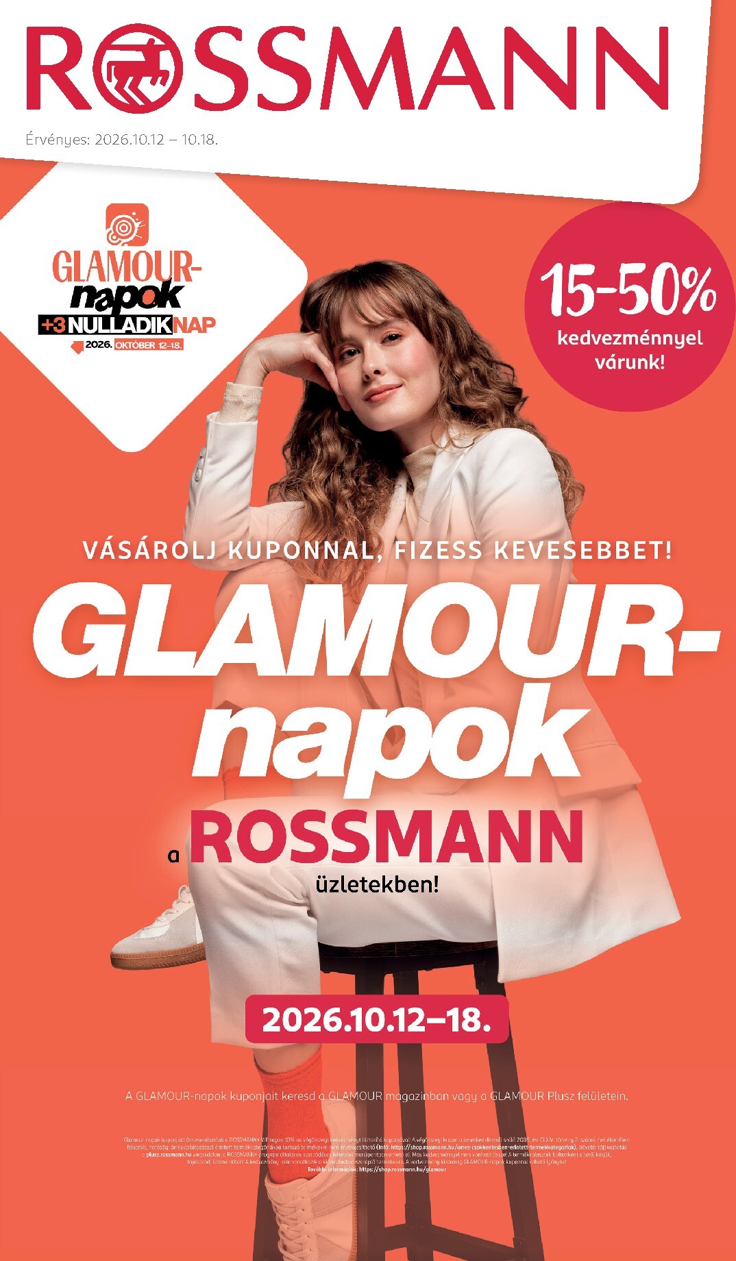 rossmann - Rossmann - Glamour-napok hirdetmény a következő hétre hétfőtől 2026.10.12.-tól vasárnaptól 2026.10.18.-ig