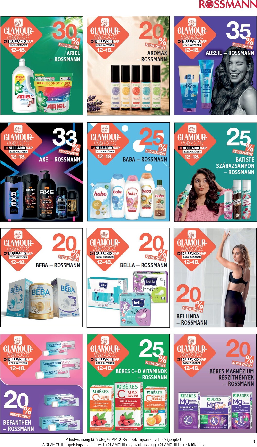 rossmann - Rossmann - Glamour-napok hirdetmény a következő hétre hétfőtől 2026.10.12.-tól vasárnaptól 2026.10.18.-ig - page: 3