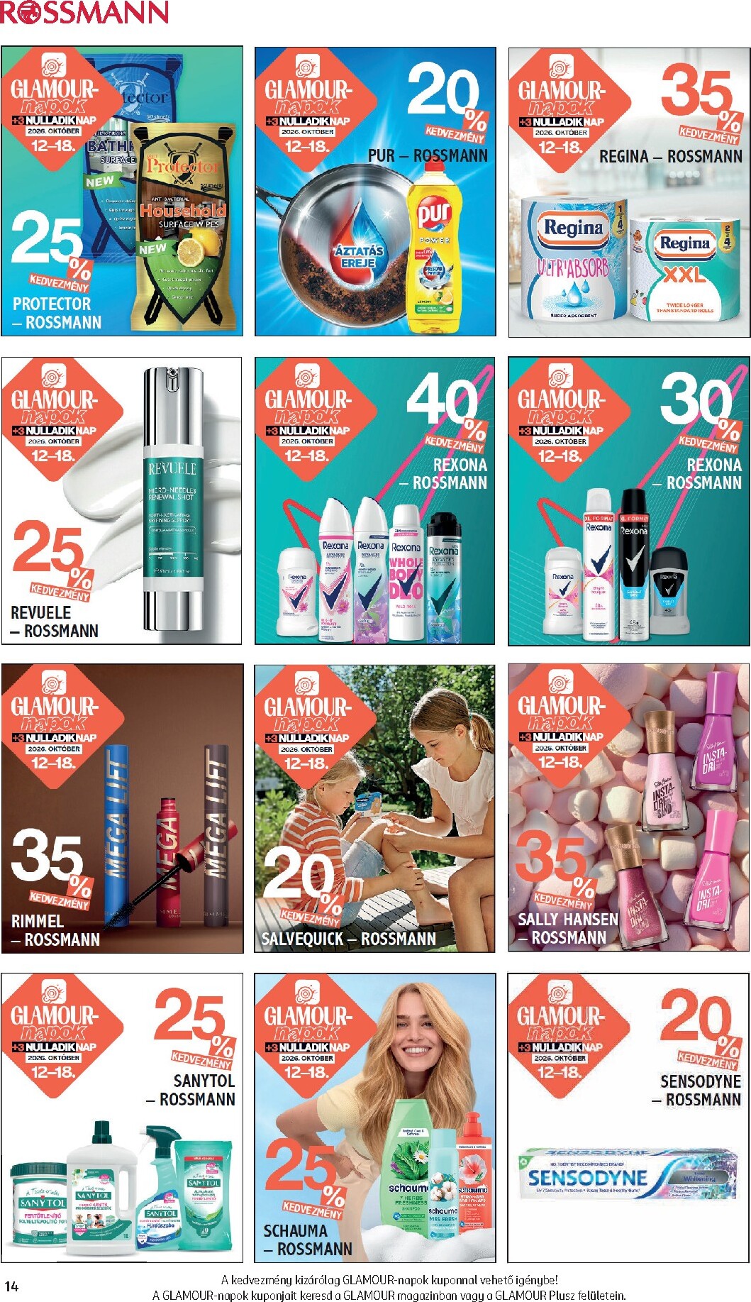rossmann - Rossmann - Glamour-napok hirdetmény a következő hétre hétfőtől 2026.10.12.-tól vasárnaptól 2026.10.18.-ig - page: 14
